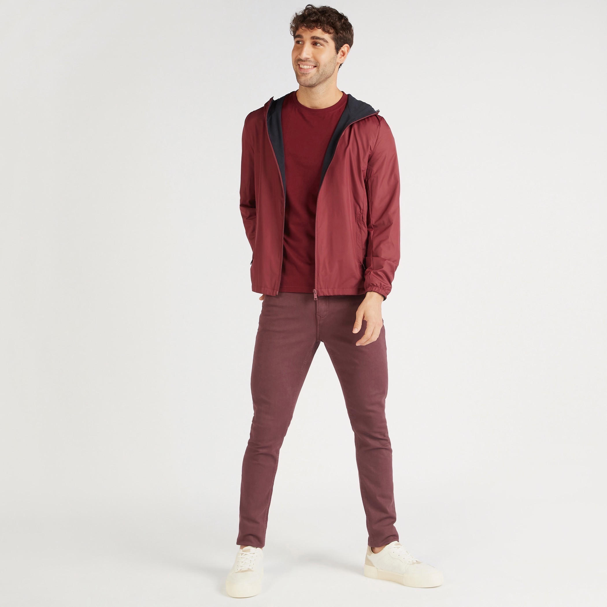 Solid Zip Through Lightweight Jacket with Long Sleeves and Hood-men-clothing-jacketsandblazers-jackets-image-2