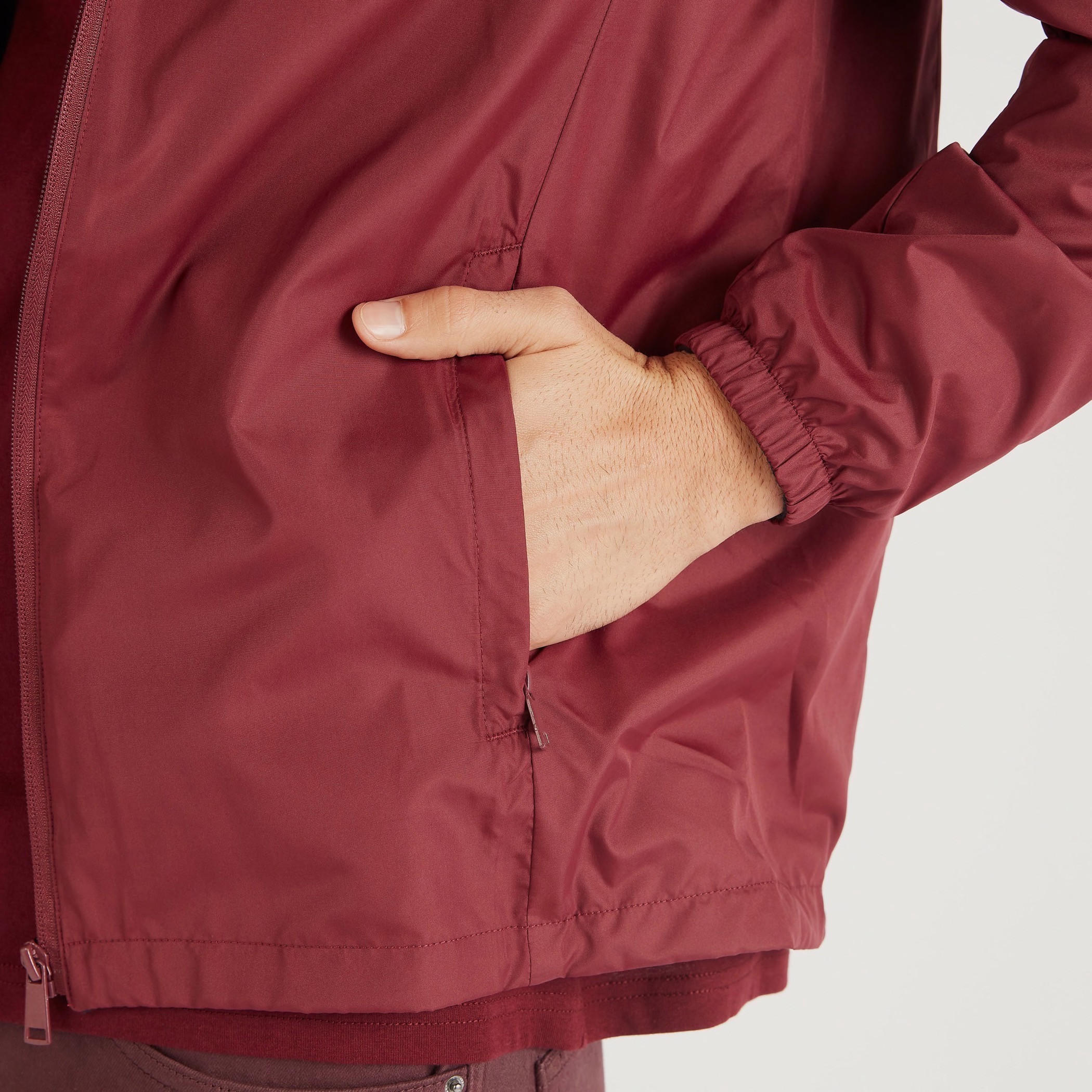 Solid Zip Through Lightweight Jacket with Long Sleeves and Hood-men-clothing-jacketsandblazers-jackets-image-3