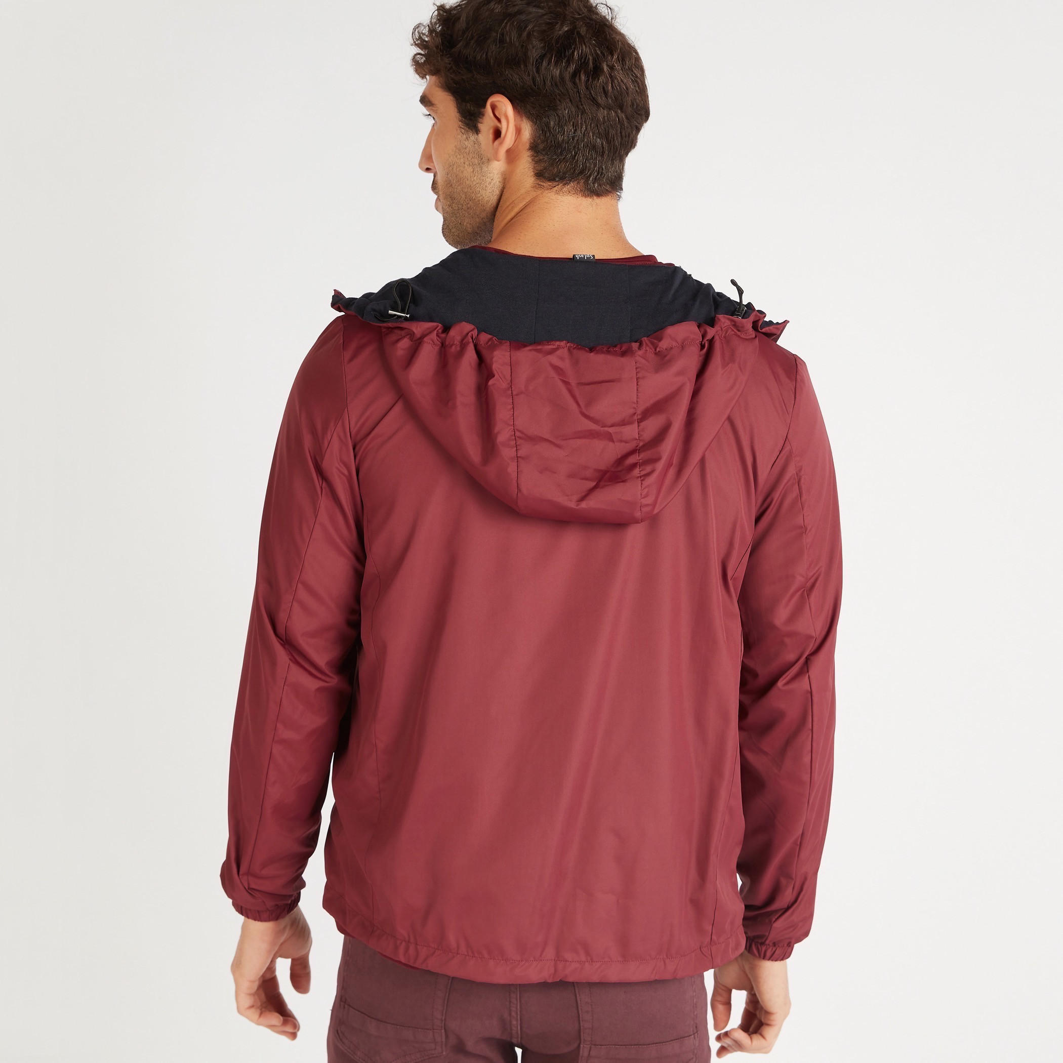 Solid Zip Through Lightweight Jacket with Long Sleeves and Hood-men-clothing-jacketsandblazers-jackets-image-4