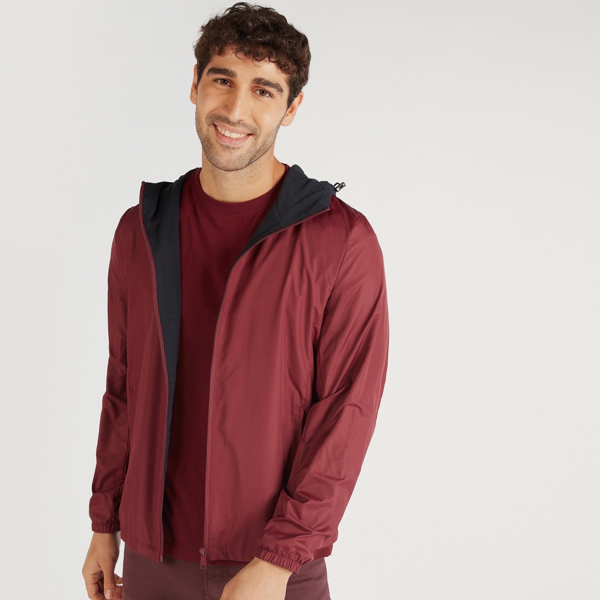Solid Zip Through Lightweight Jacket with Long Sleeves and Hood-men-clothing-jacketsandblazers-jackets-image-6