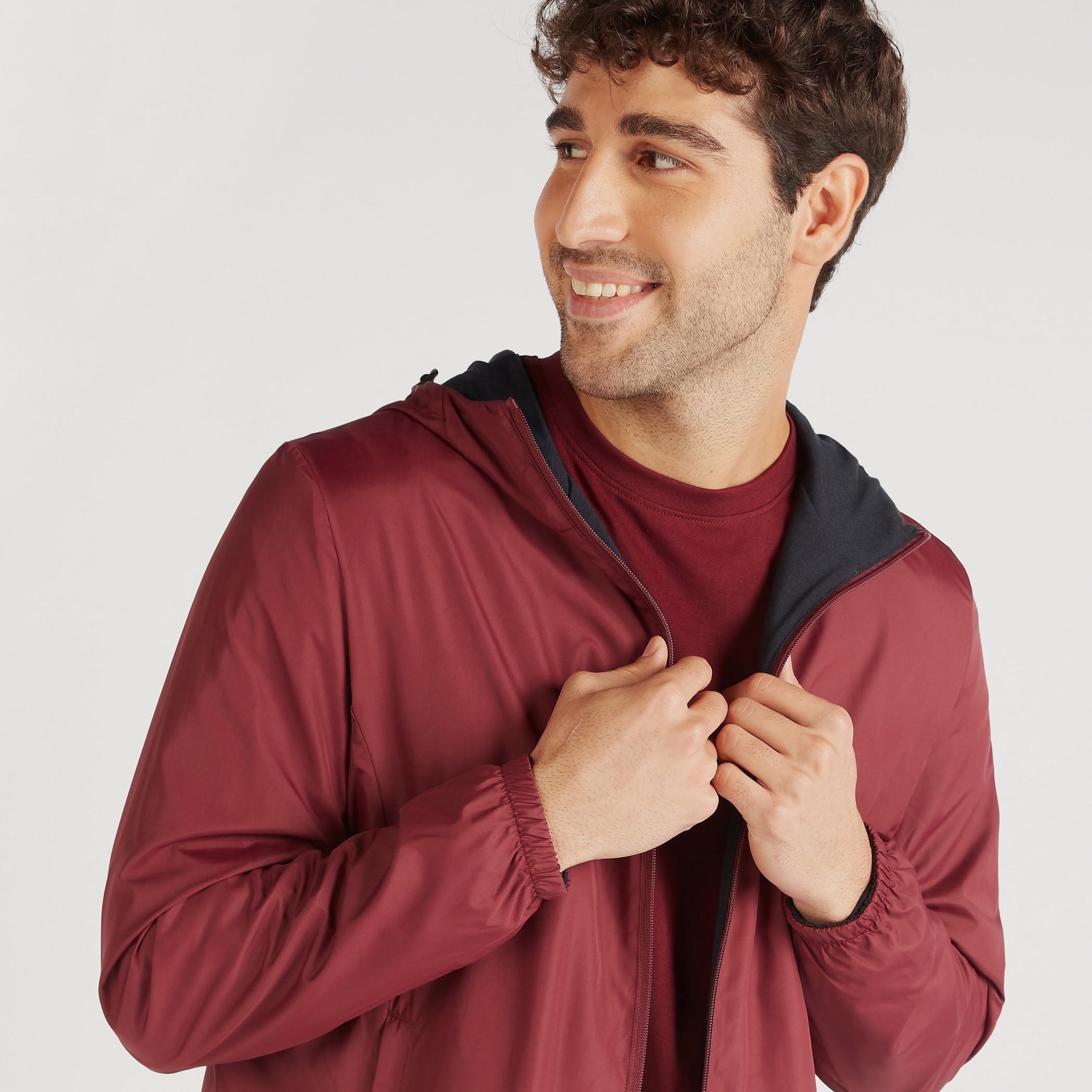 Solid Zip Through Lightweight Jacket with Long Sleeves and Hood-men-clothing-jacketsandblazers-jackets-image-8
