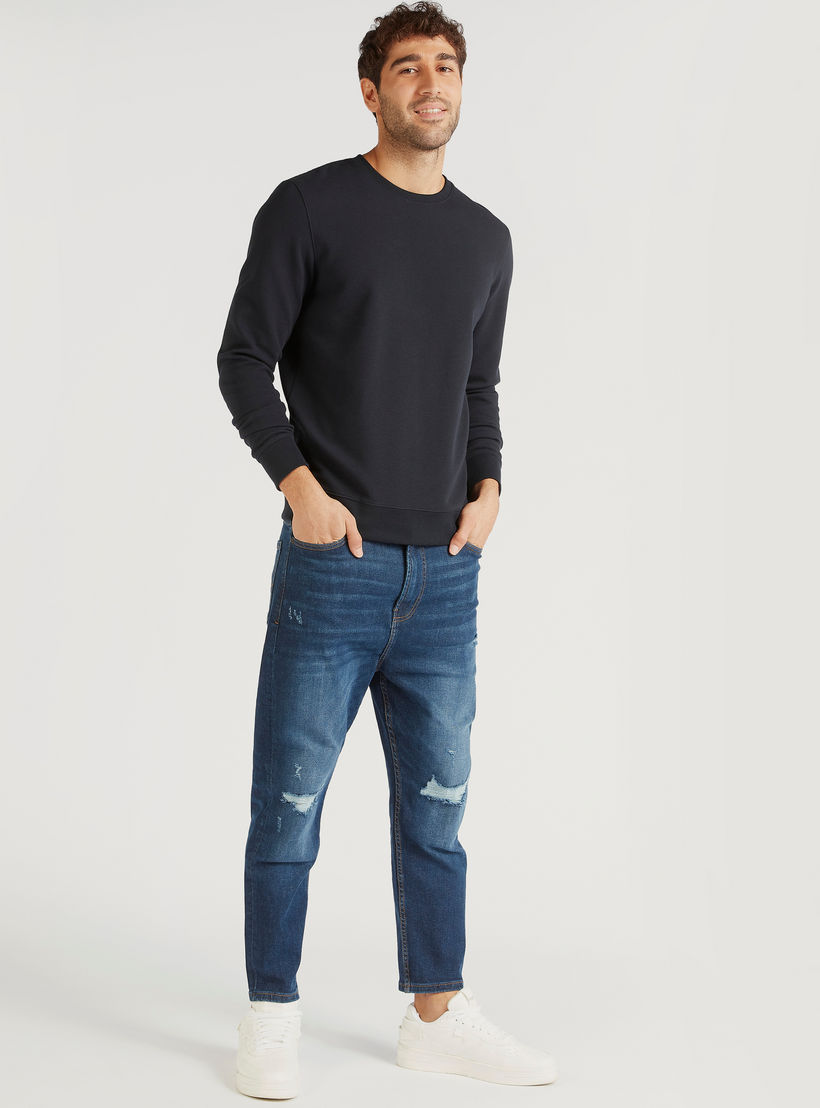سويت شيرت بارز الملمس بياقة ضيّقة وأكمام طويلة-men-winterwear-hoodiesandsweatshirts-image-4