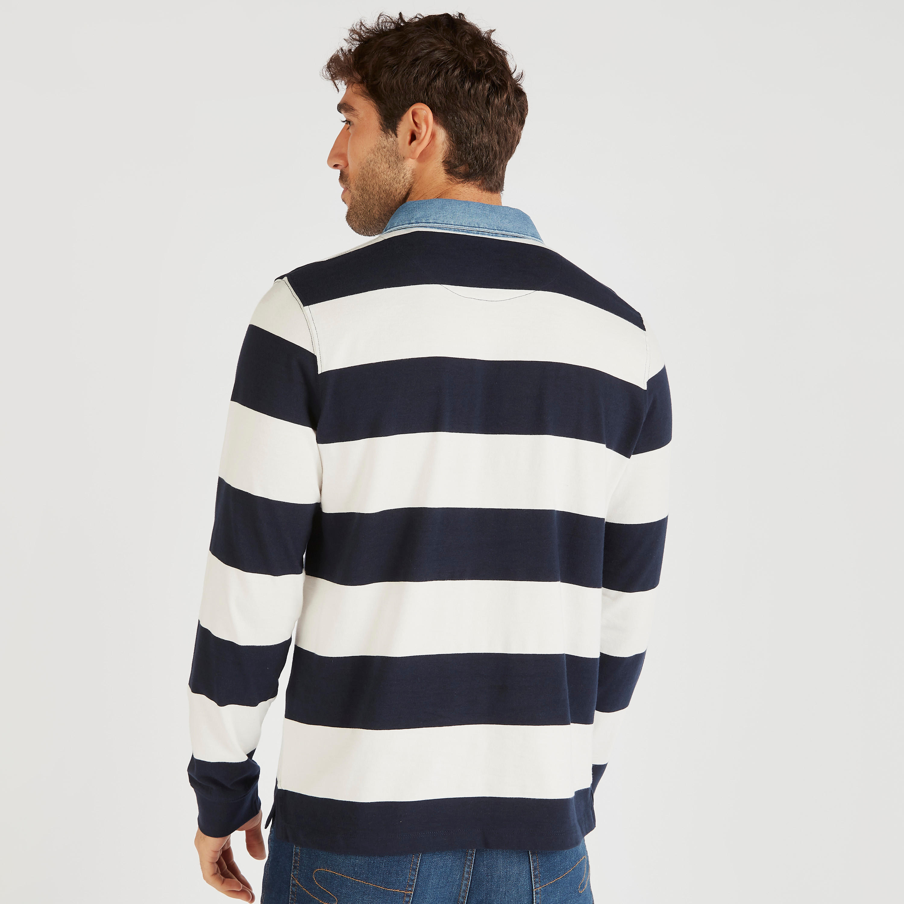 قميص مخطط بياقة واسعة وأكمام طويلة-men-clothing-tshirtsandpolos-tshirts-image-4