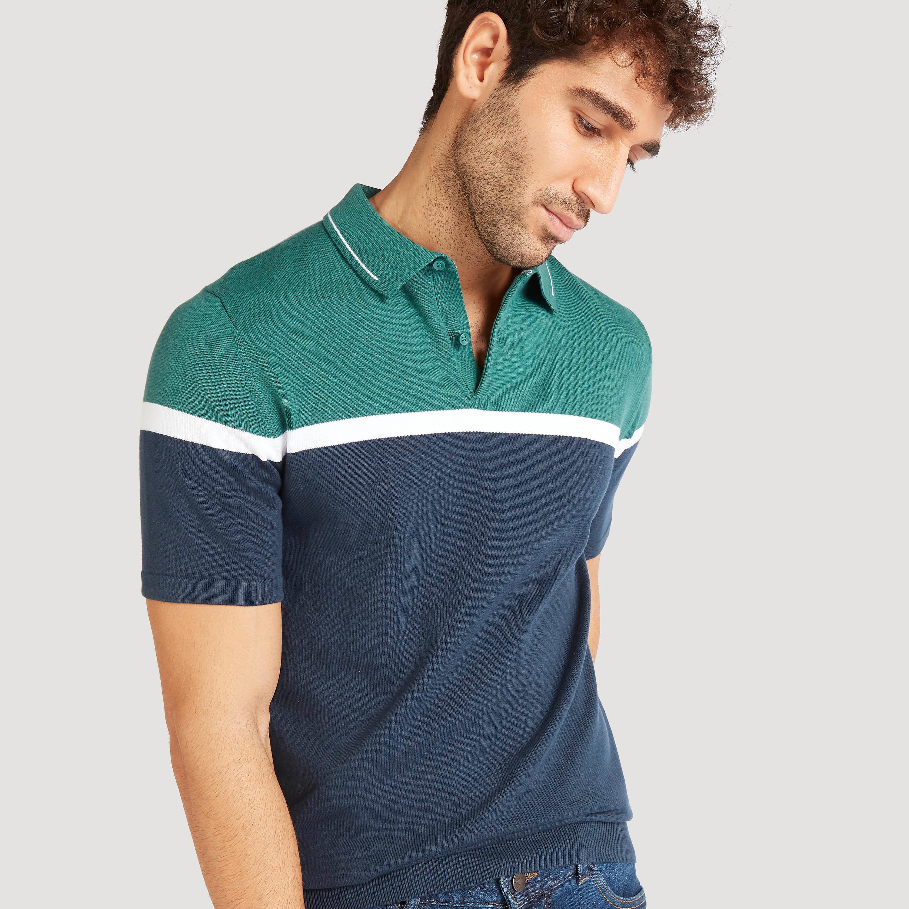 Solid Polo T-shirt with Short Sleeves-men-clothing-tshirtsandpolos-polos-image-1