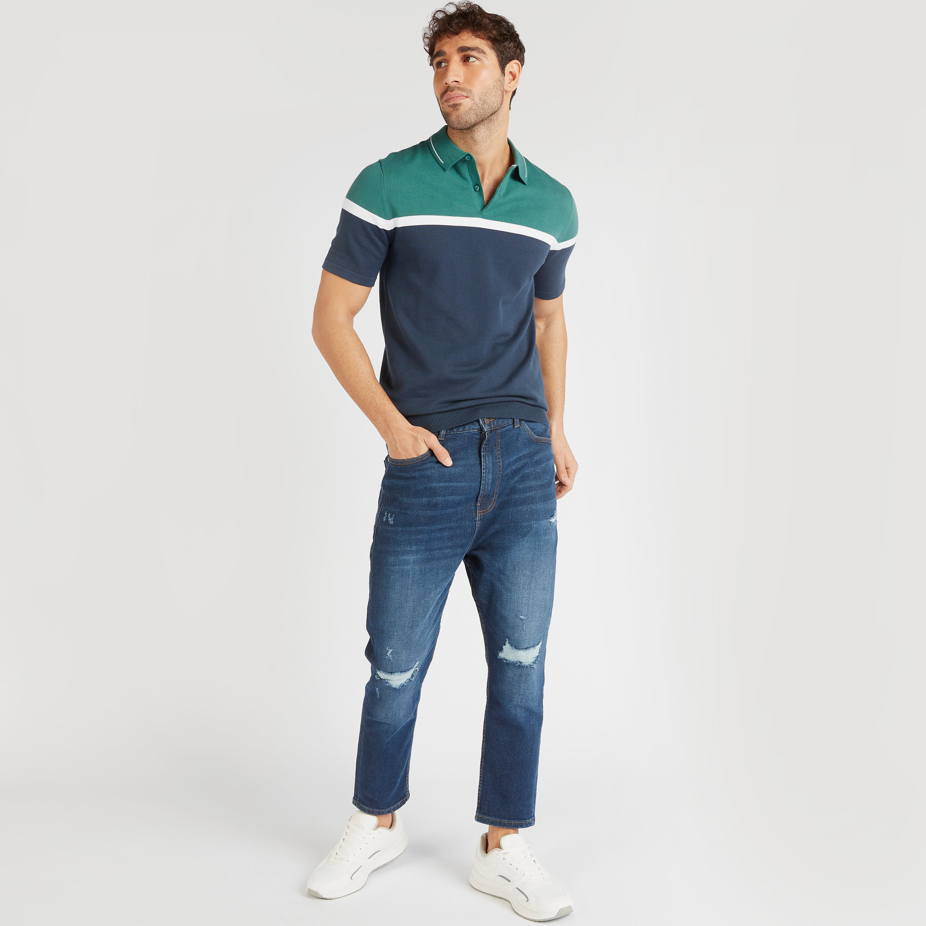 Solid Polo T-shirt with Short Sleeves-men-clothing-tshirtsandpolos-polos-image-2
