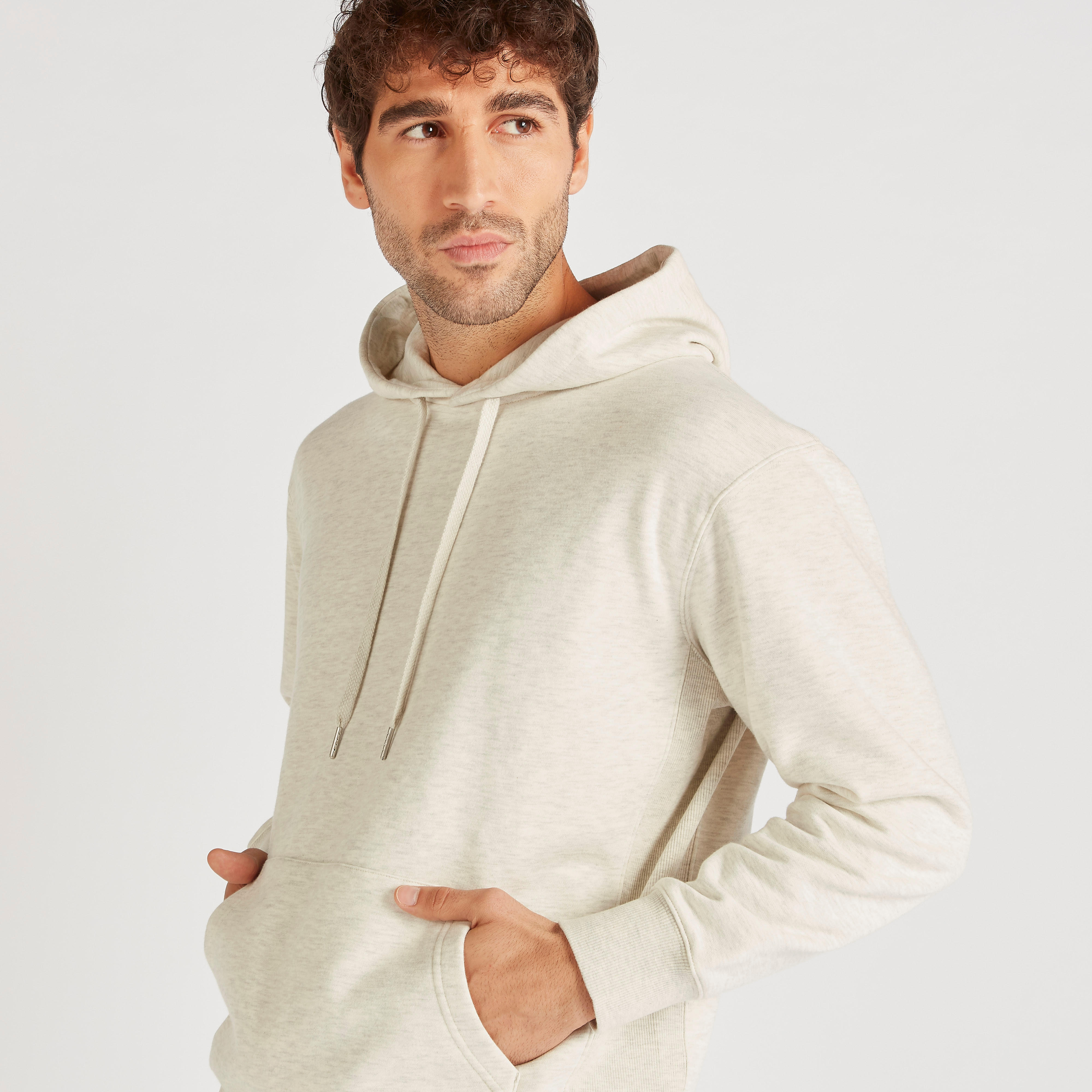 Solid Hooded Sweatshirt with Long Sleeves and Kangaroo Pocket-men-winterwear-hoodiesandsweatshirts-image-2