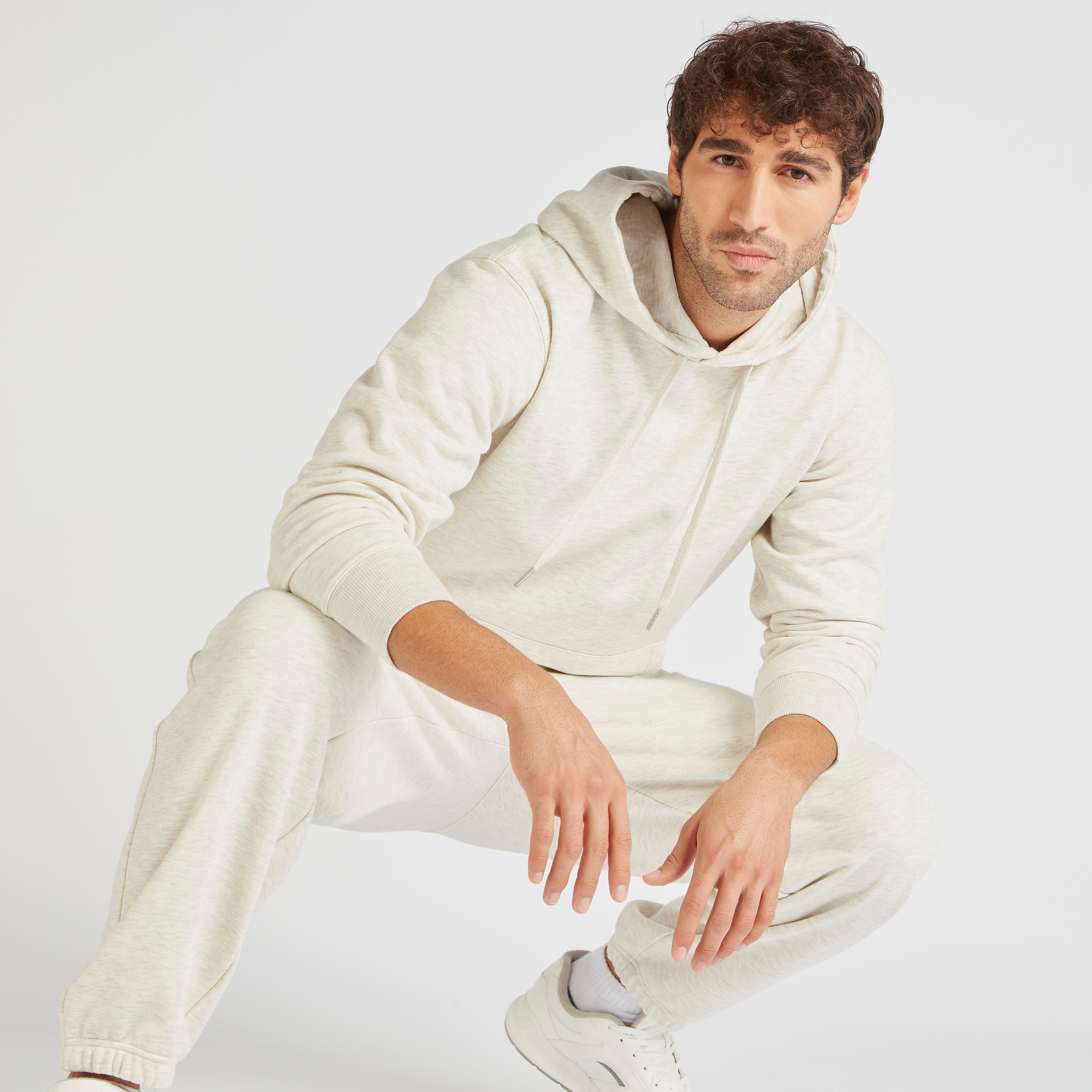 Solid Hooded Sweatshirt with Long Sleeves and Kangaroo Pocket-men-winterwear-hoodiesandsweatshirts-image-3