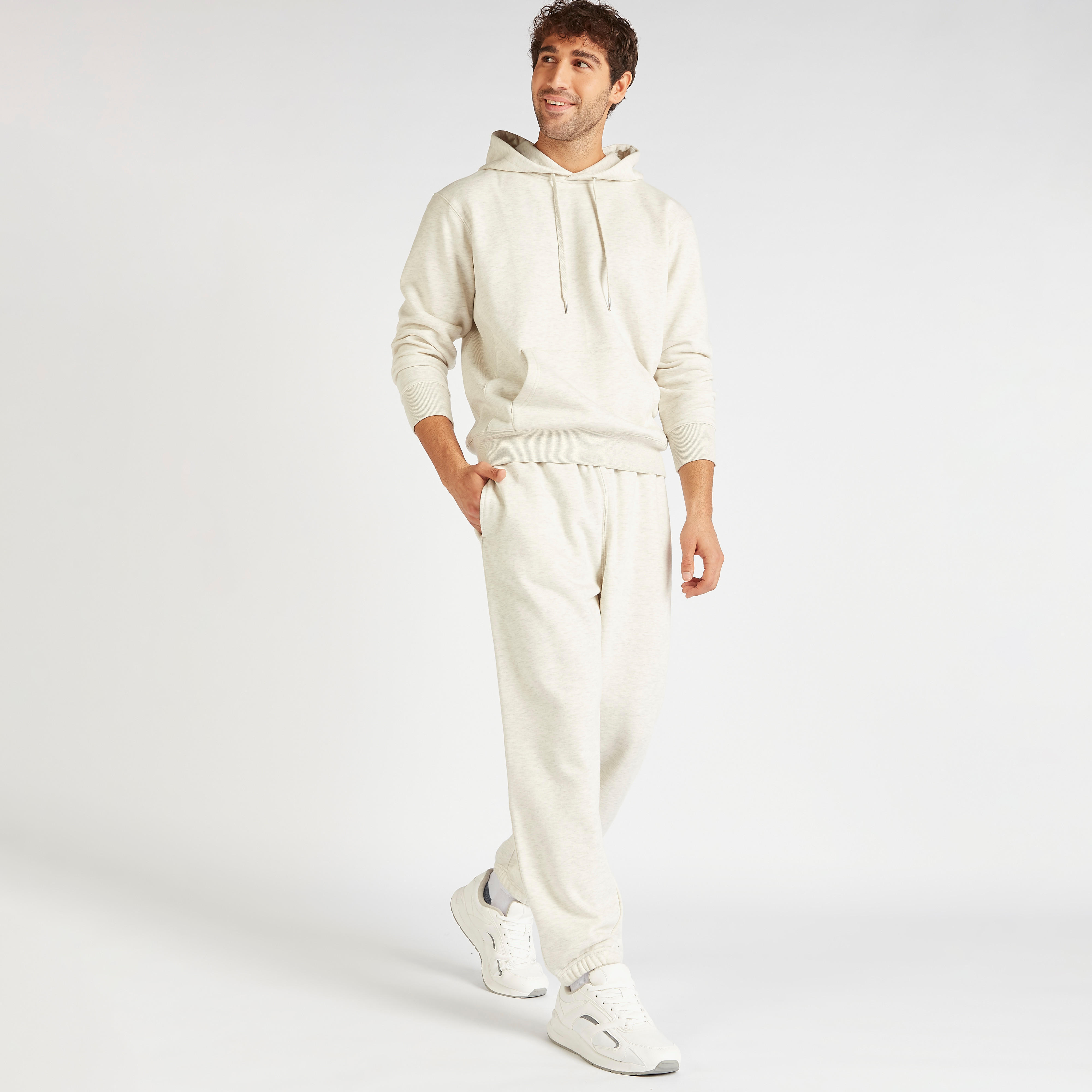 Solid Hooded Sweatshirt with Long Sleeves and Kangaroo Pocket-men-winterwear-hoodiesandsweatshirts-image-4