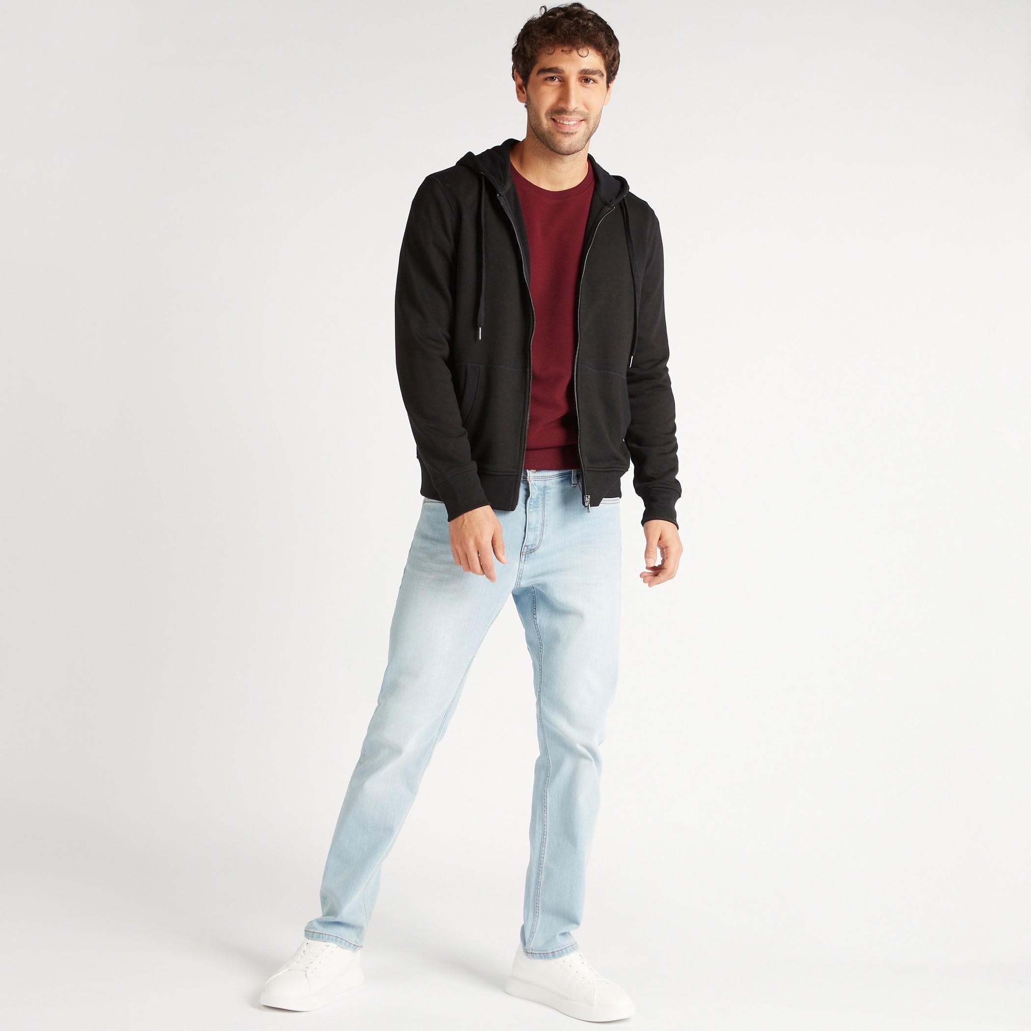 هودي سادة بسحّاب إغلاق وأكمام طويلة-men-winterwear-hoodiesandsweatshirts-image-4