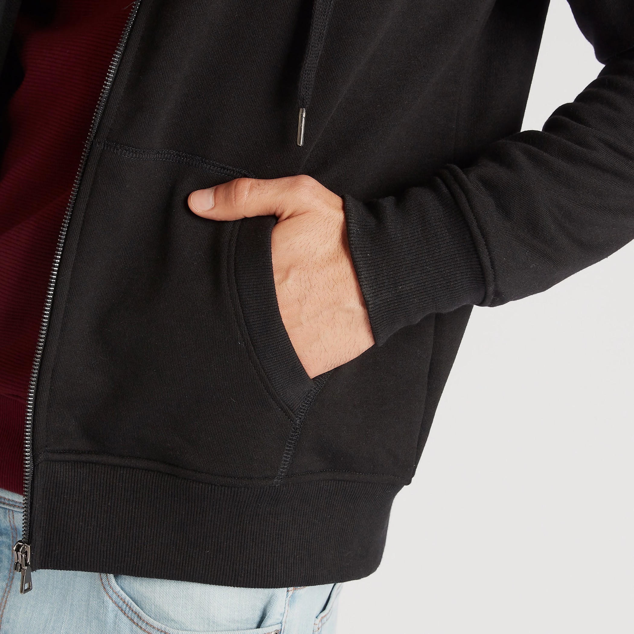 هودي سادة بسحّاب إغلاق وأكمام طويلة-men-winterwear-hoodiesandsweatshirts-image-1
