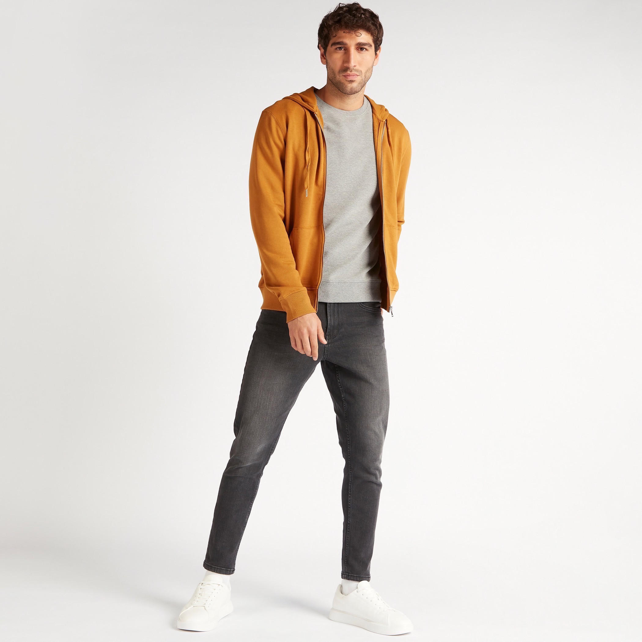 هودي سادة بسحّاب إغلاق وأكمام طويلة-men-winterwear-hoodiesandsweatshirts-image-2
