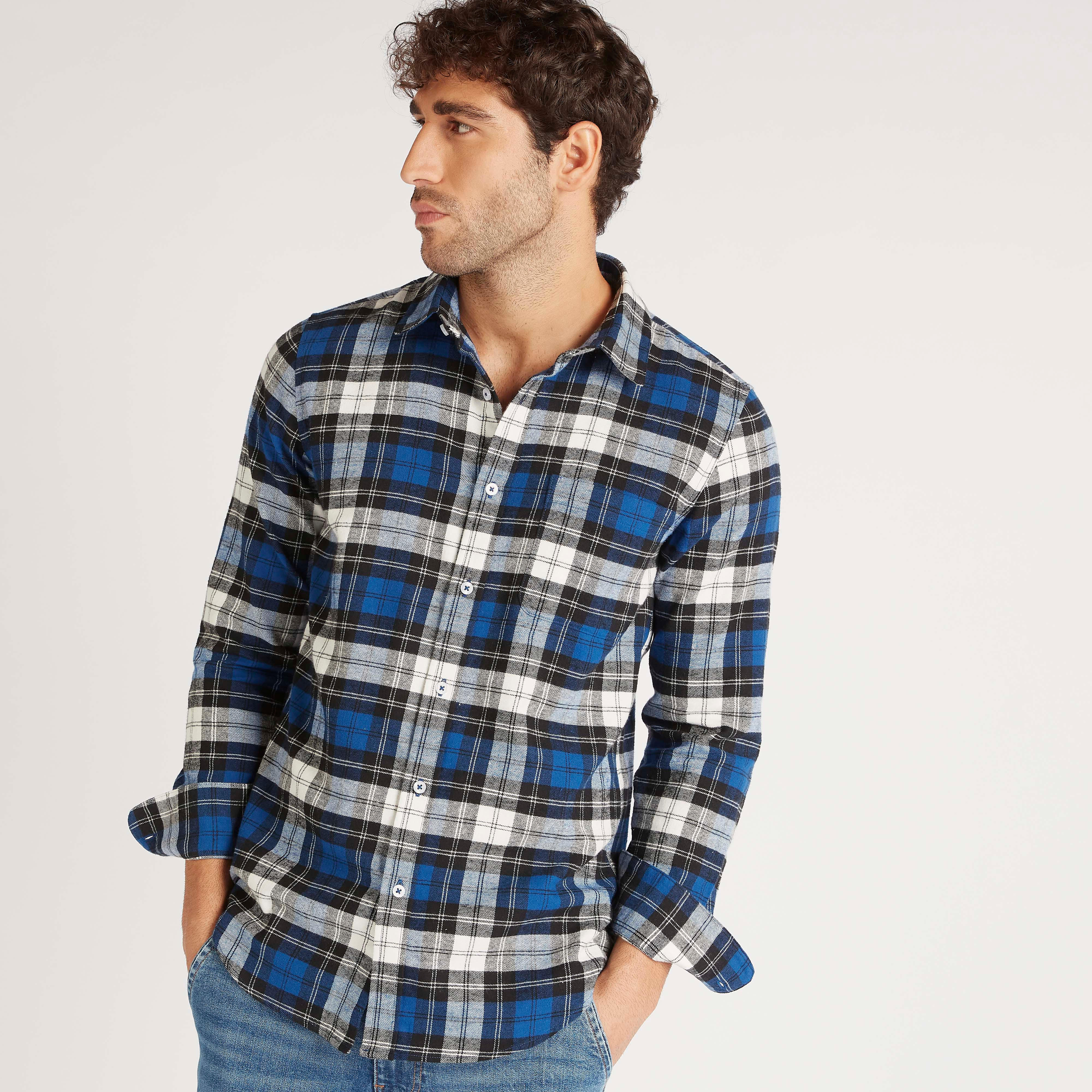 قميص كاروهات بأكمام طويلة-men-clothing-shirts-image-1