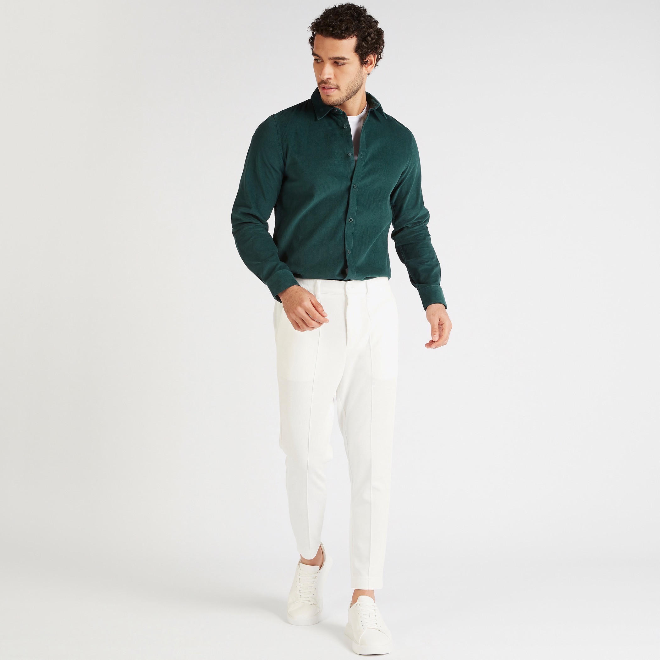 قميص بارز الملمس بأكمام طويلة وزر إغلاق-men-clothing-shirts-image-2