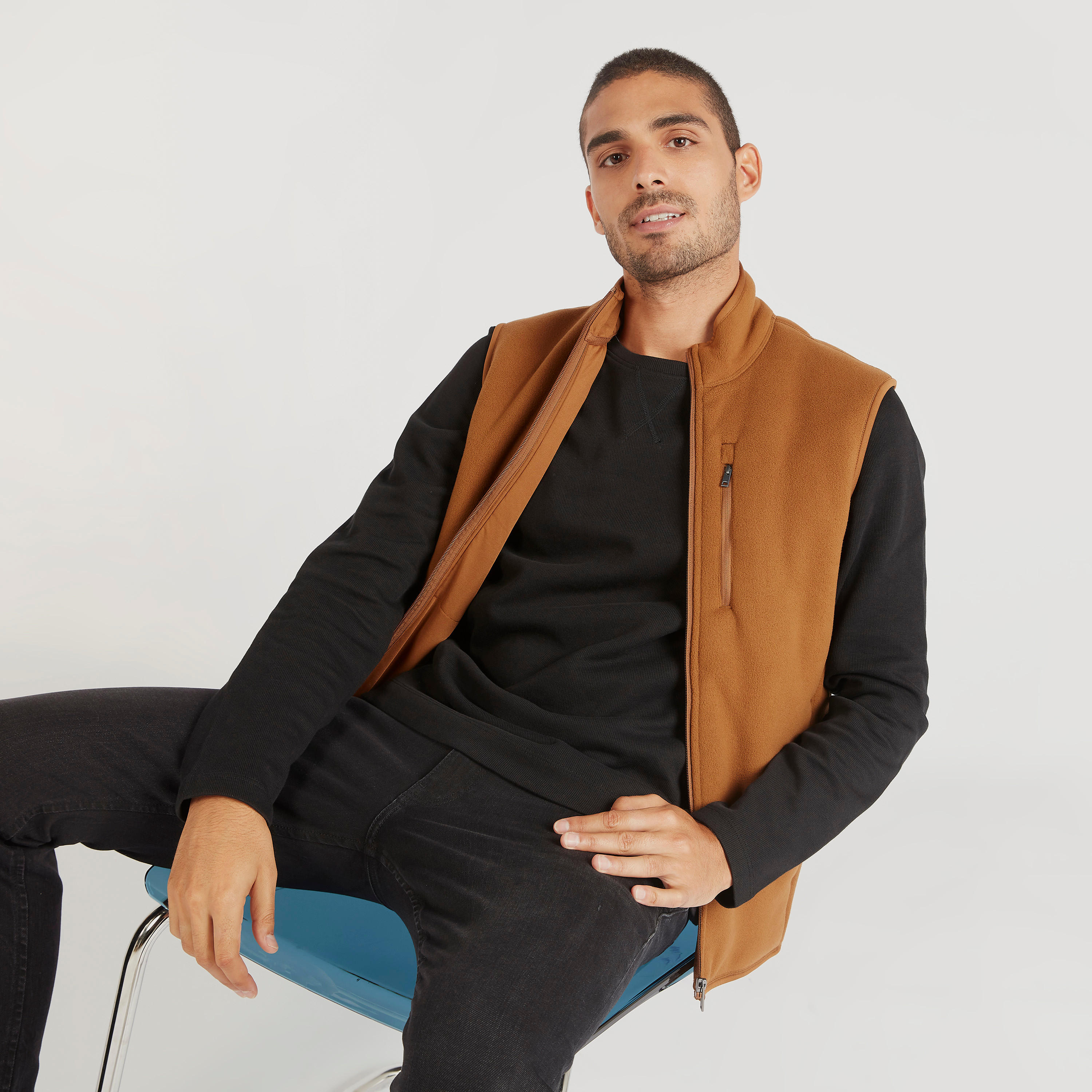 Textured Sleeveless Jacket with Pockets-men-clothing-jacketsandblazers-jackets-image-1