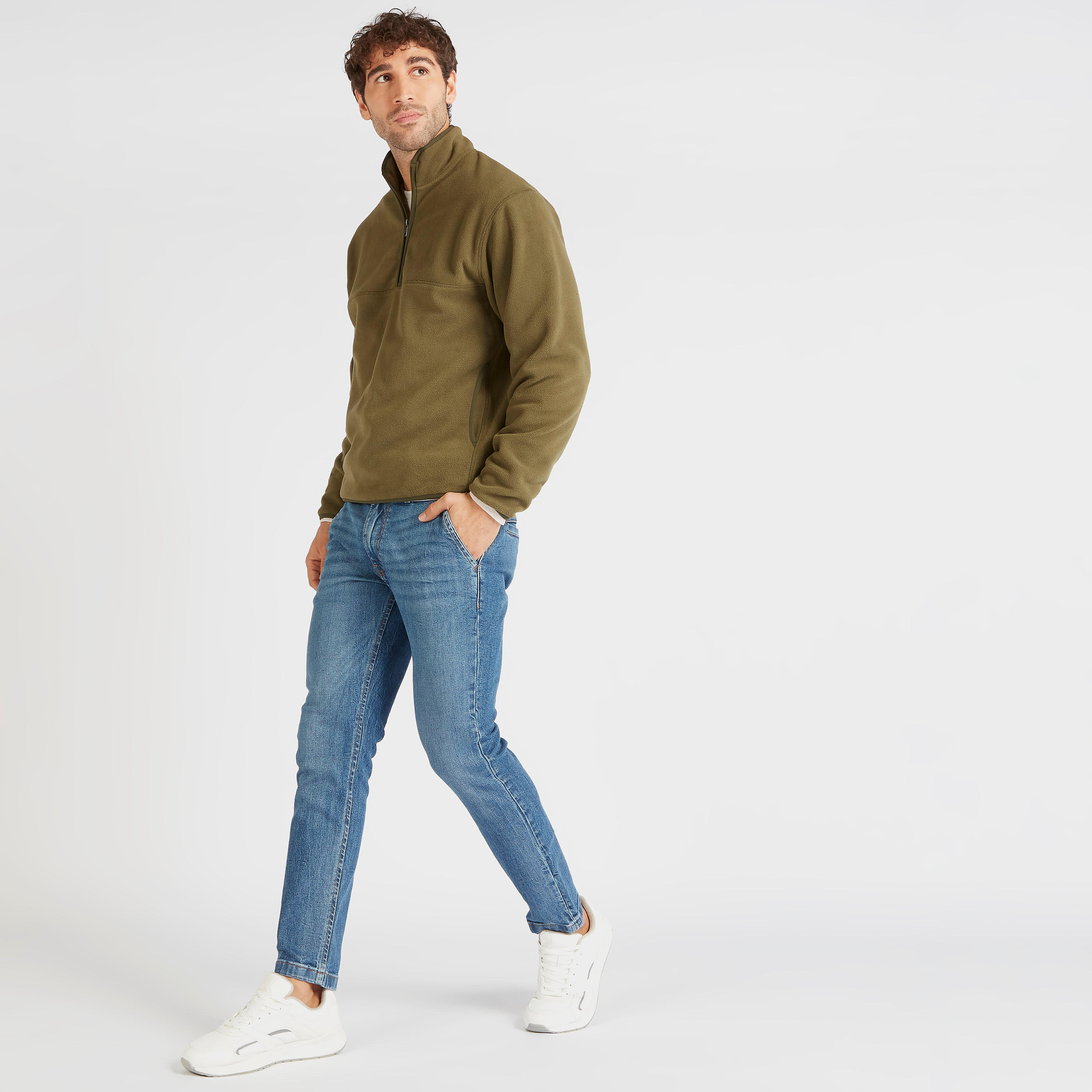 جاكيت صوف بياقة عالية وأكمام طويلة وسحاب إغلاق-men-clothing-jacketsandblazers-jackets-image-2