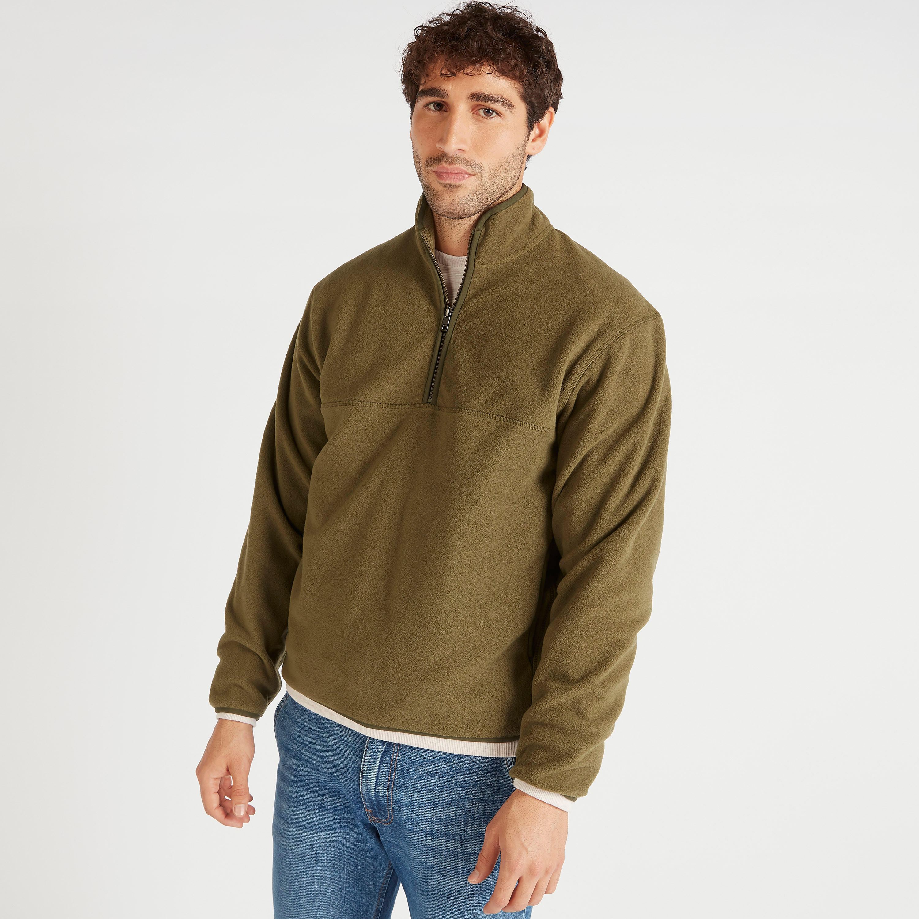 جاكيت صوف بياقة عالية وأكمام طويلة وسحاب إغلاق-men-clothing-jacketsandblazers-jackets-image-3