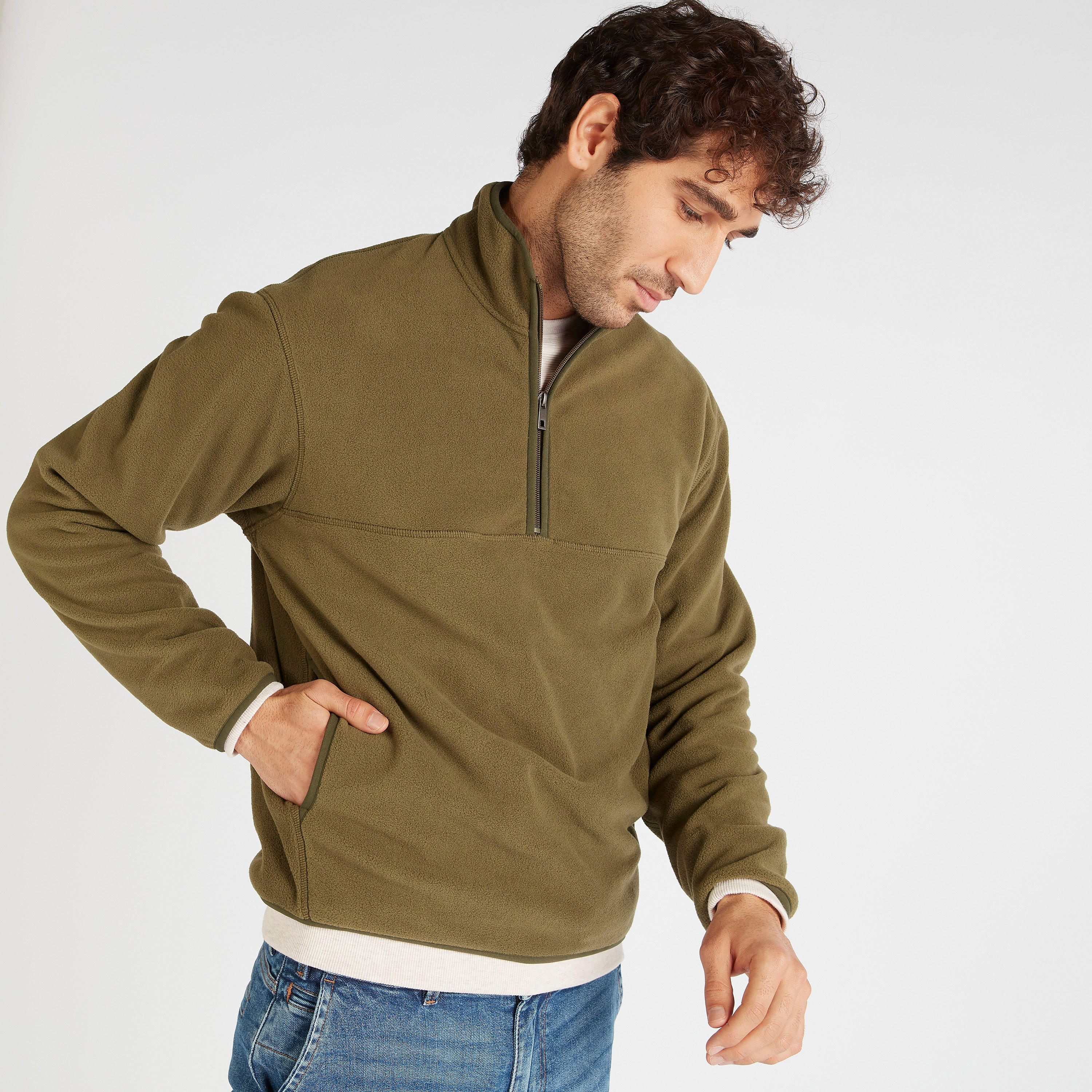 جاكيت صوف بياقة عالية وأكمام طويلة وسحاب إغلاق-men-clothing-jacketsandblazers-jackets-image-6