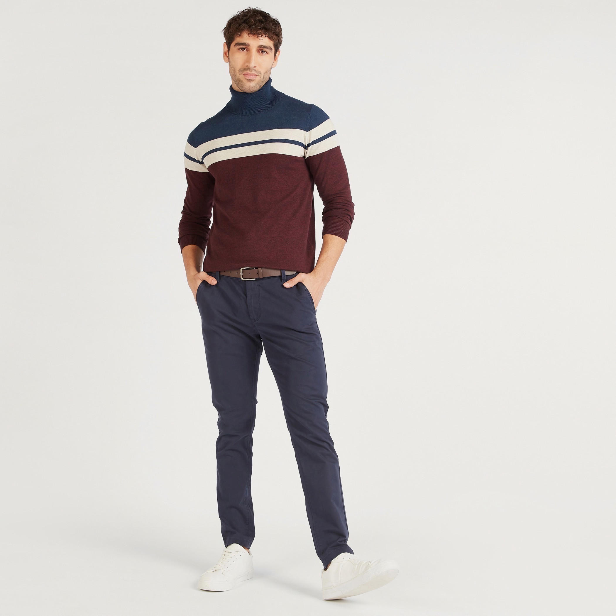 كنزة سادة بياقة عالية وأكمام طويلة-men-clothing-sweatersandpullovers-image-5