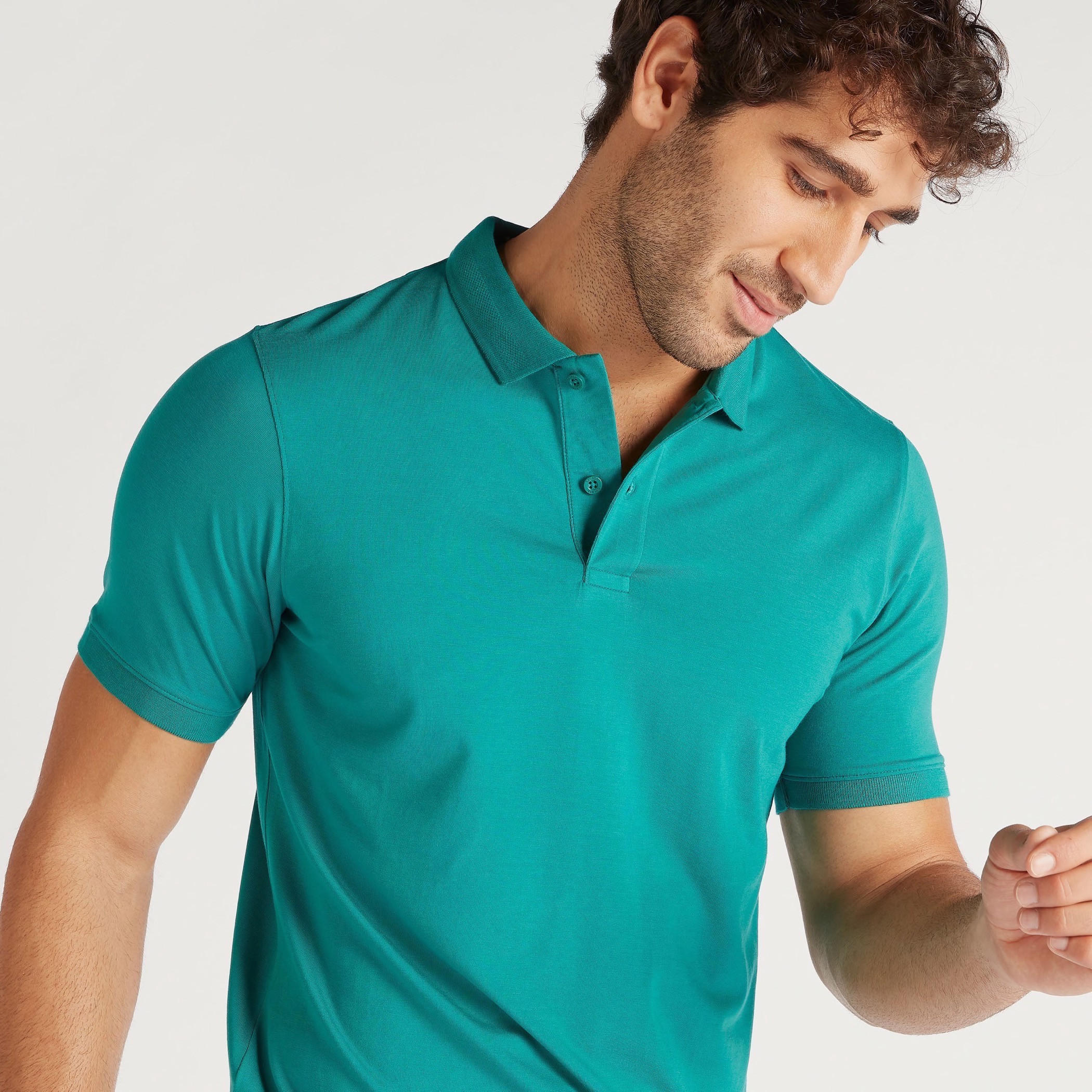 تيشيرت بولو سادة بأكمام قصيرة-men-clothing-tshirtsandpolos-polos-image-1