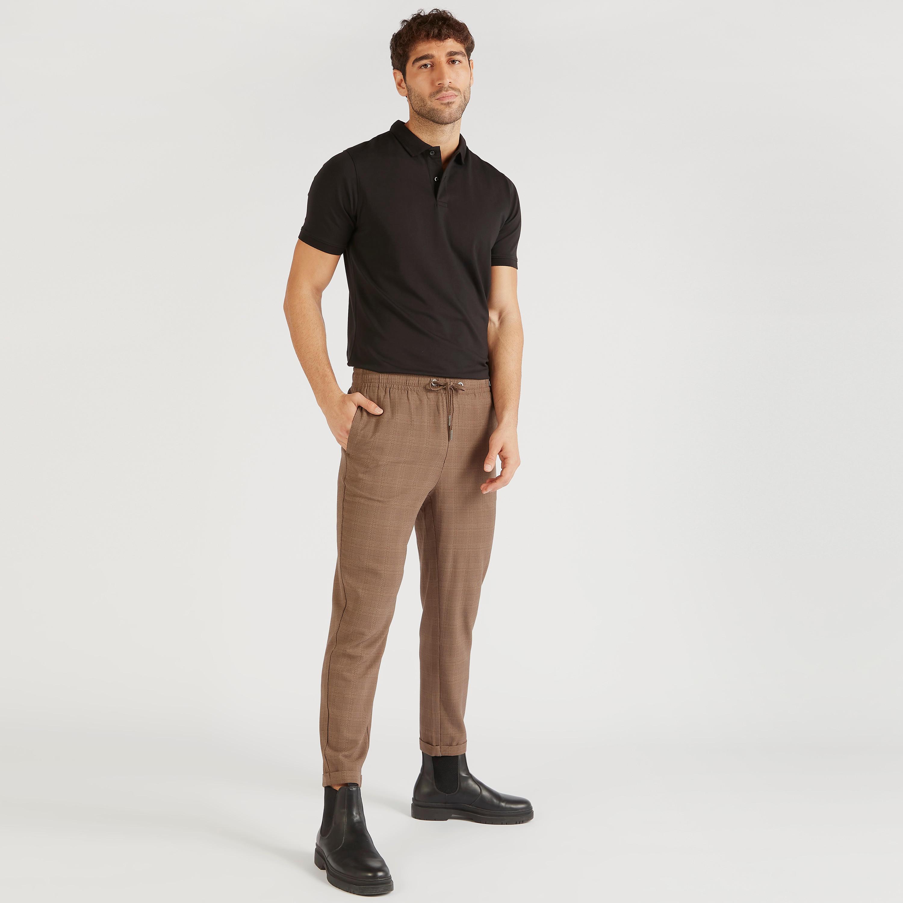تيشيرت بولو سادة بأكمام قصيرة-men-clothing-tshirtsandpolos-polos-image-3