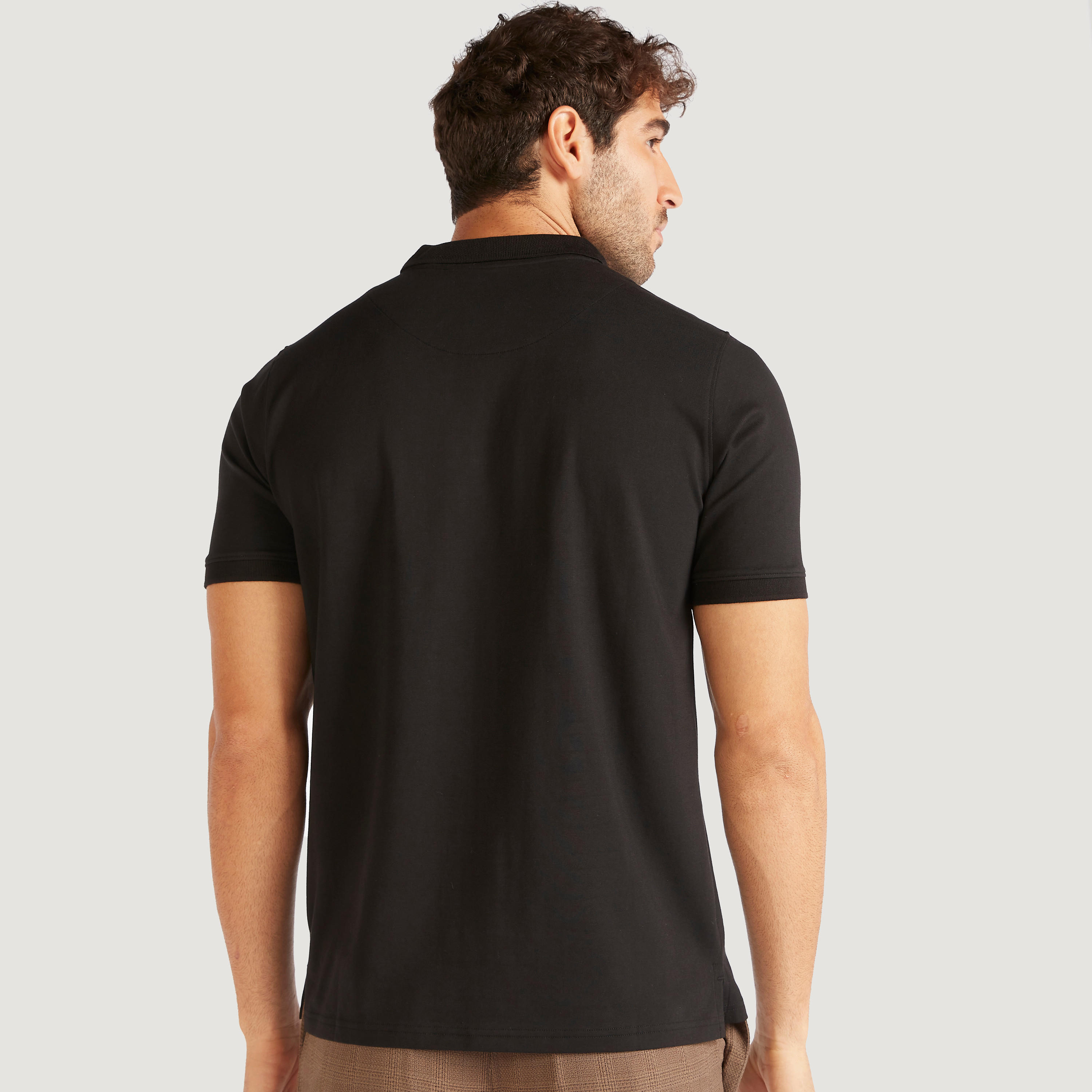 تيشيرت بولو سادة بأكمام قصيرة-men-clothing-tshirtsandpolos-polos-image-1