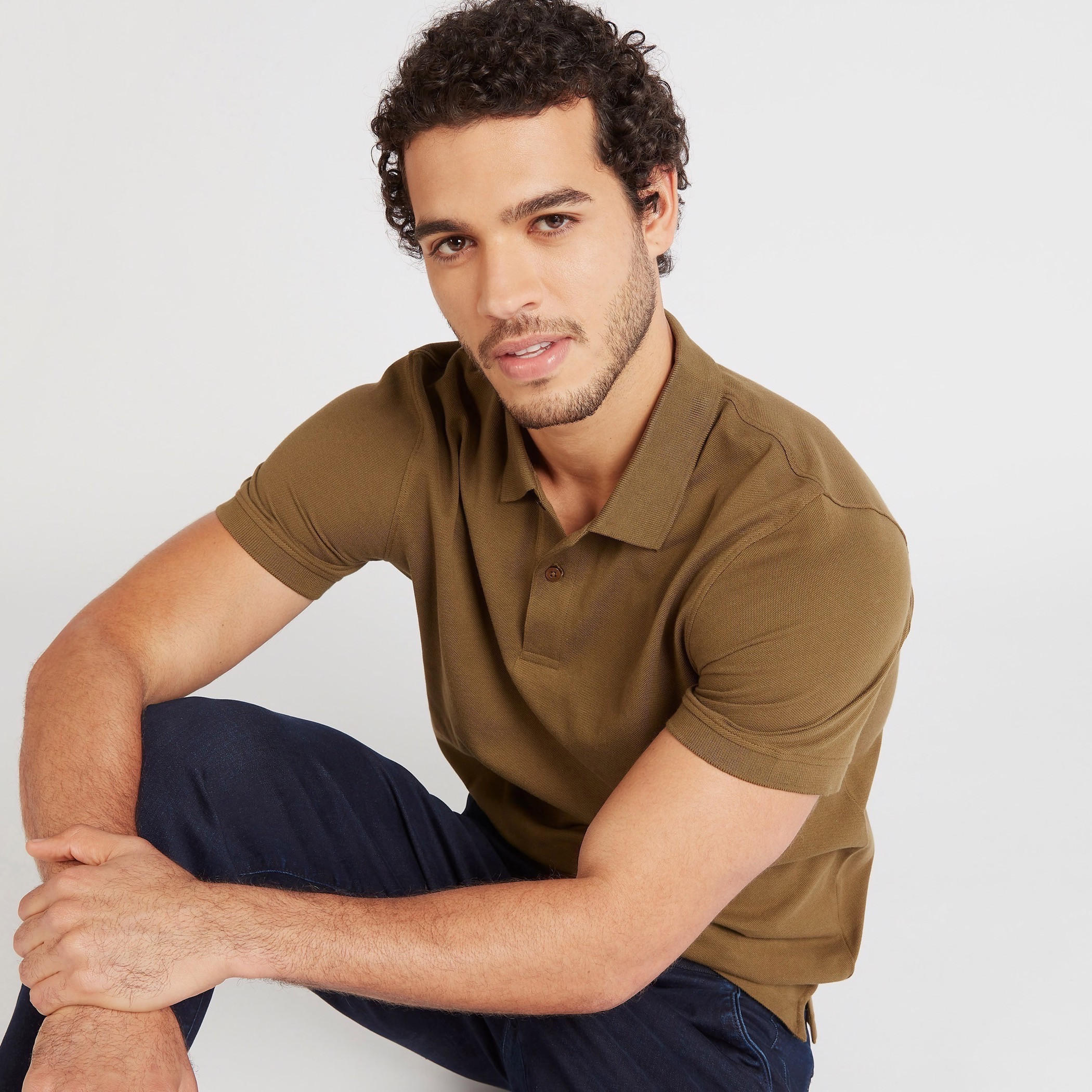 تيشيرت بولو سادة بأكمام قصيرة-men-clothing-tshirtsandpolos-polos-image-1