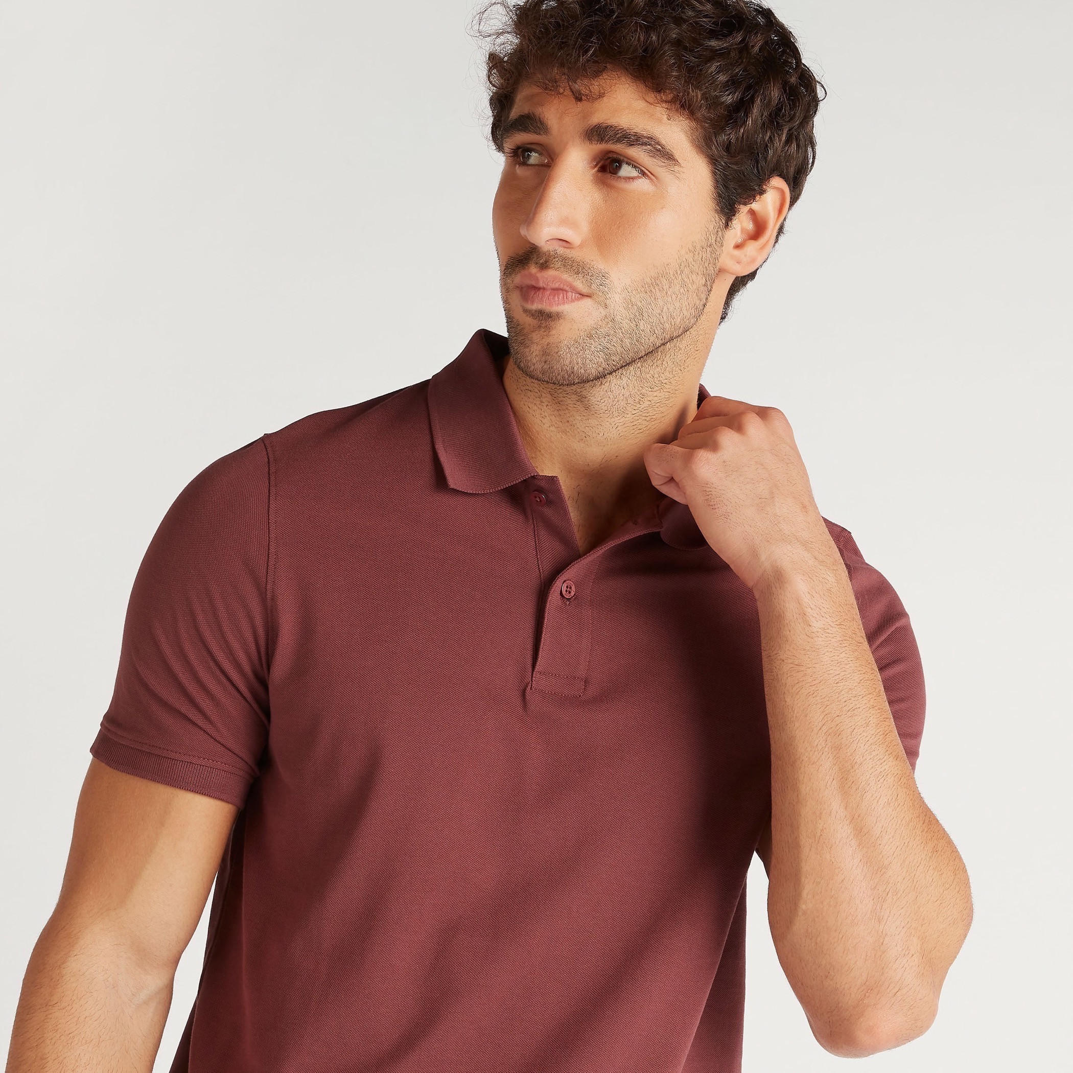 تيشيرت بولو سادة بأكمام قصيرة-men-clothing-tshirtsandpolos-polos-image-3