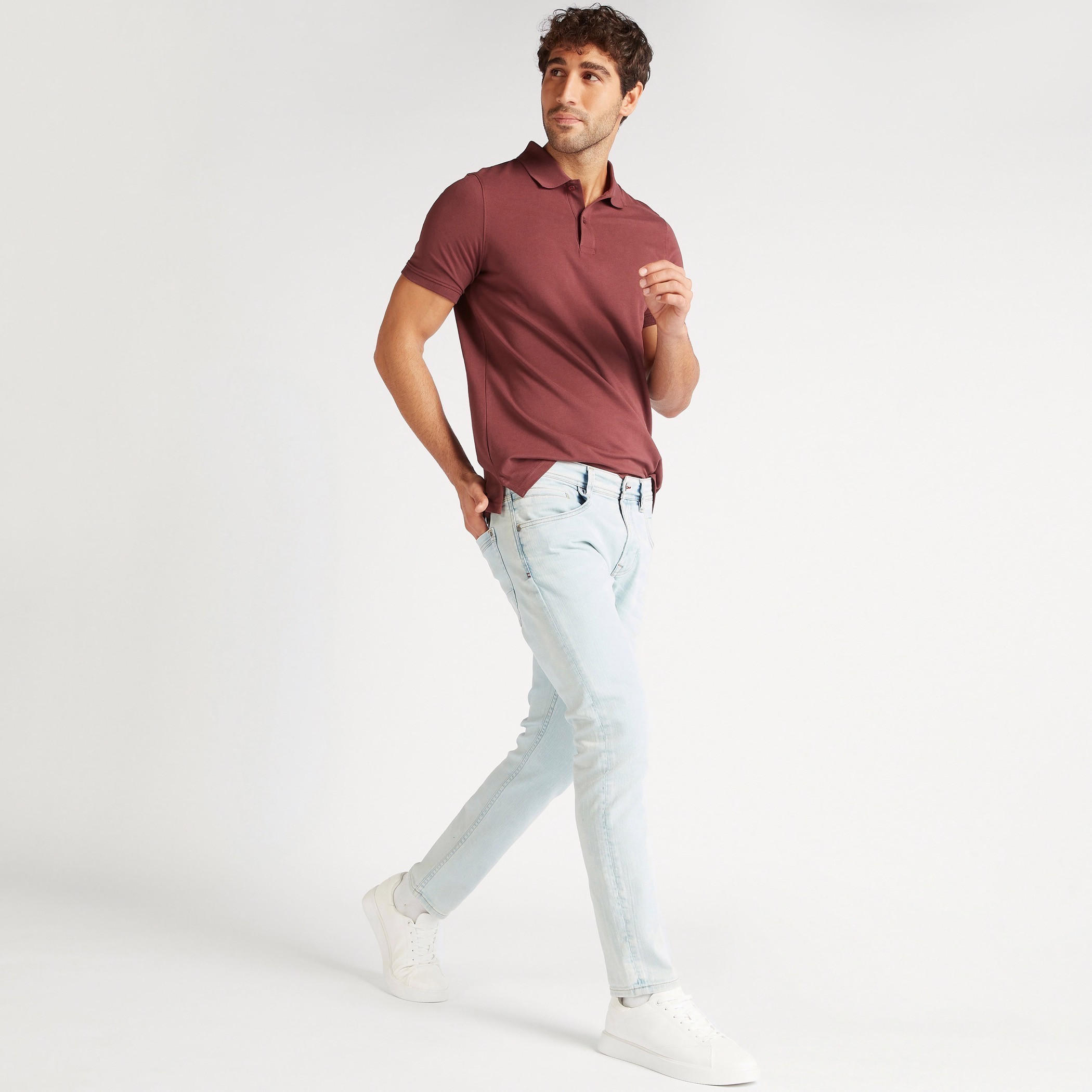 تيشيرت بولو سادة بأكمام قصيرة-men-clothing-tshirtsandpolos-polos-image-2