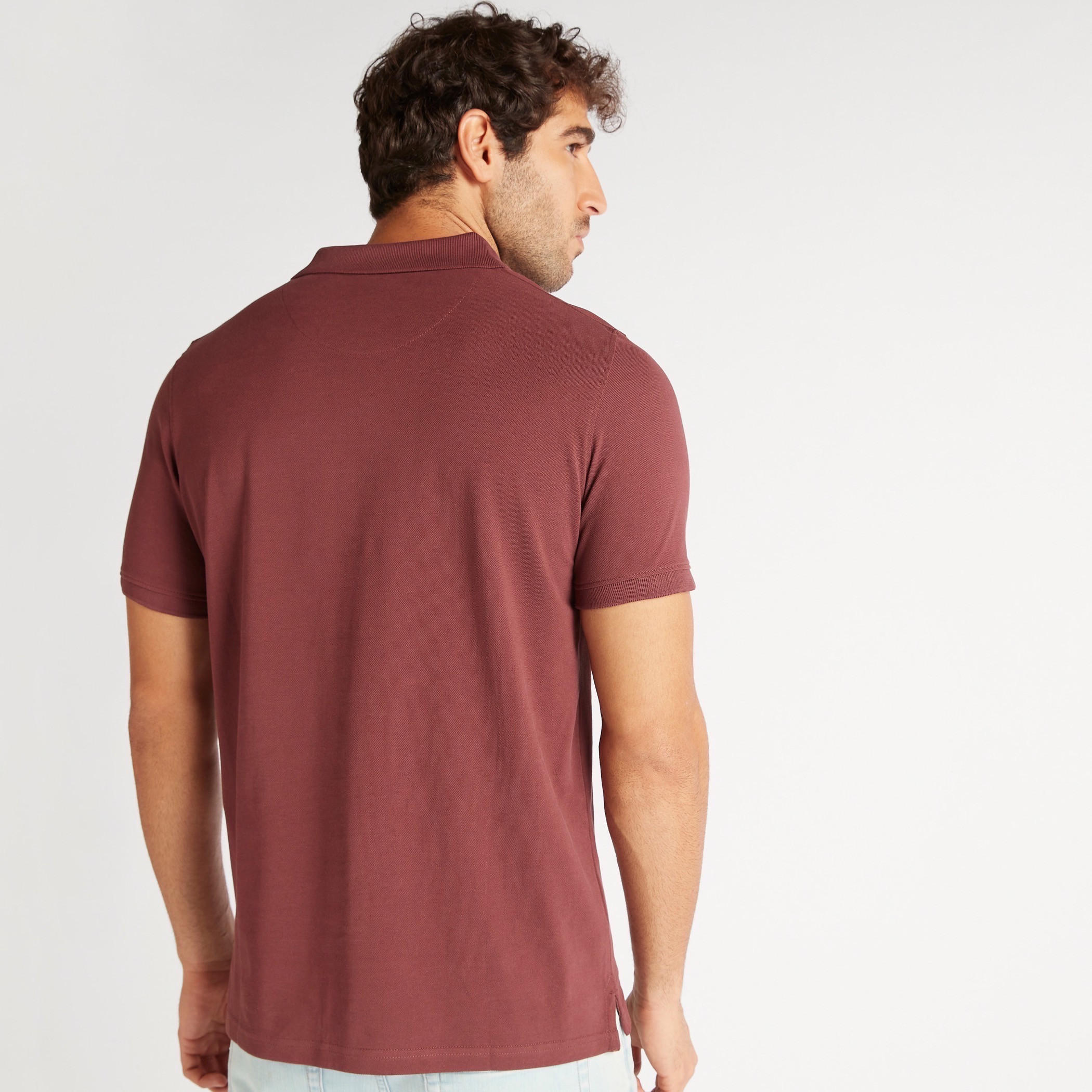 تيشيرت بولو سادة بأكمام قصيرة-men-clothing-tshirtsandpolos-polos-image-4