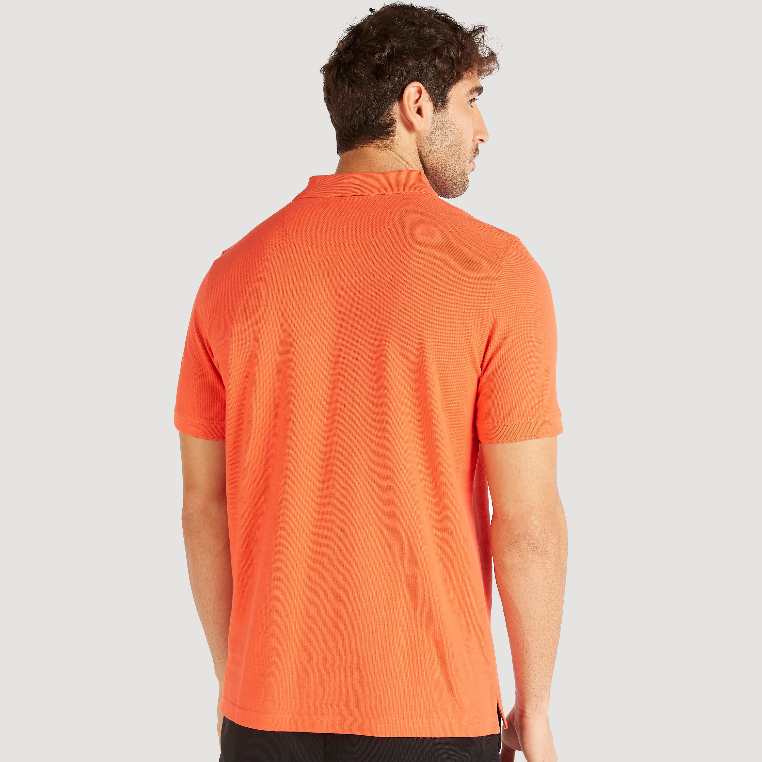 Solid Polo T-shirt with Short Sleeves and Button Closure-men-clothing-tshirtsandpolos-polos-image-4