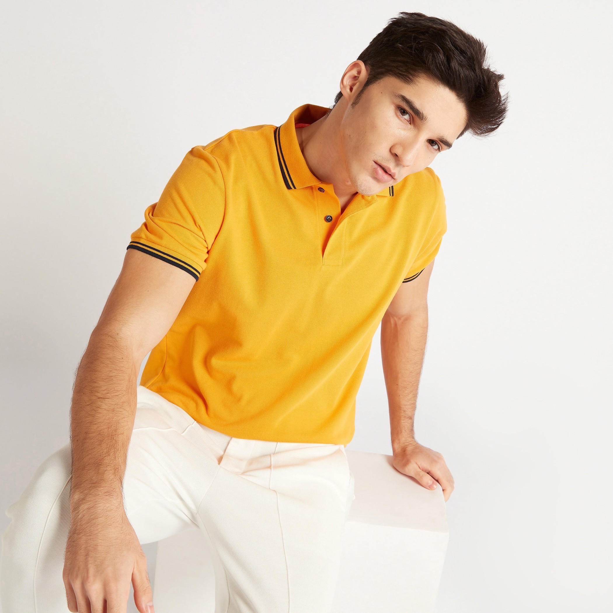 Polo T-shirt with Short Sleeves-men-clothing-tshirtsandpolos-polos-image-1
