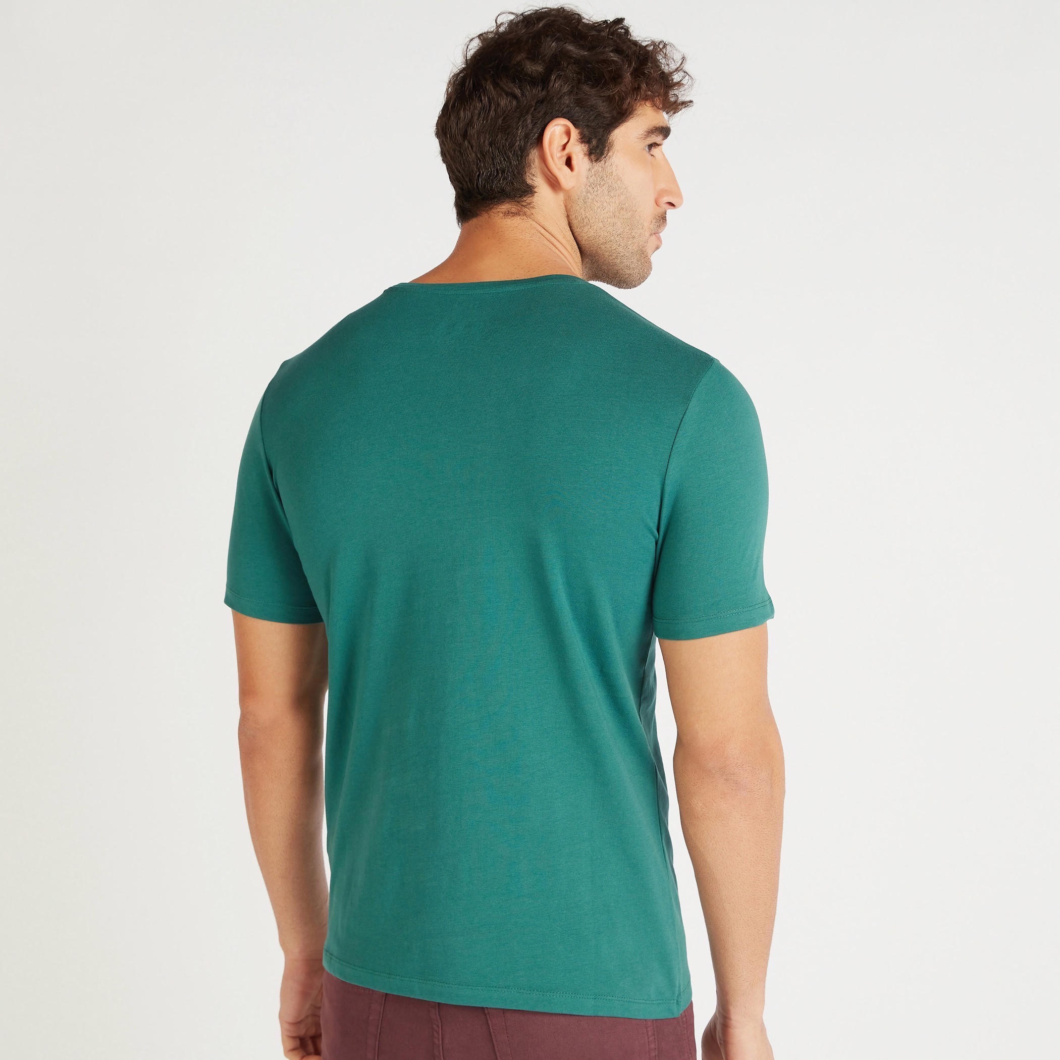 Solid Crew Neck T-shirt with Short Sleeves-men-clothing-tshirtsandpolos-tshirts-image-4