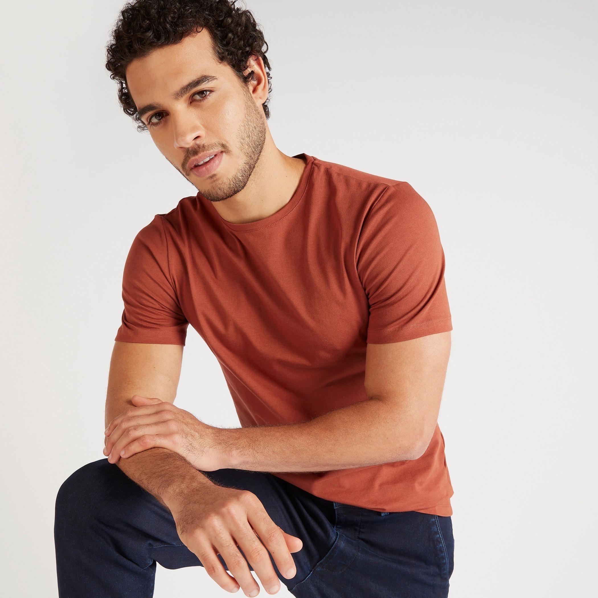Solid T-shirt with Short Sleeves and Crew Neck-men-clothing-tshirtsandpolos-tshirts-image-1