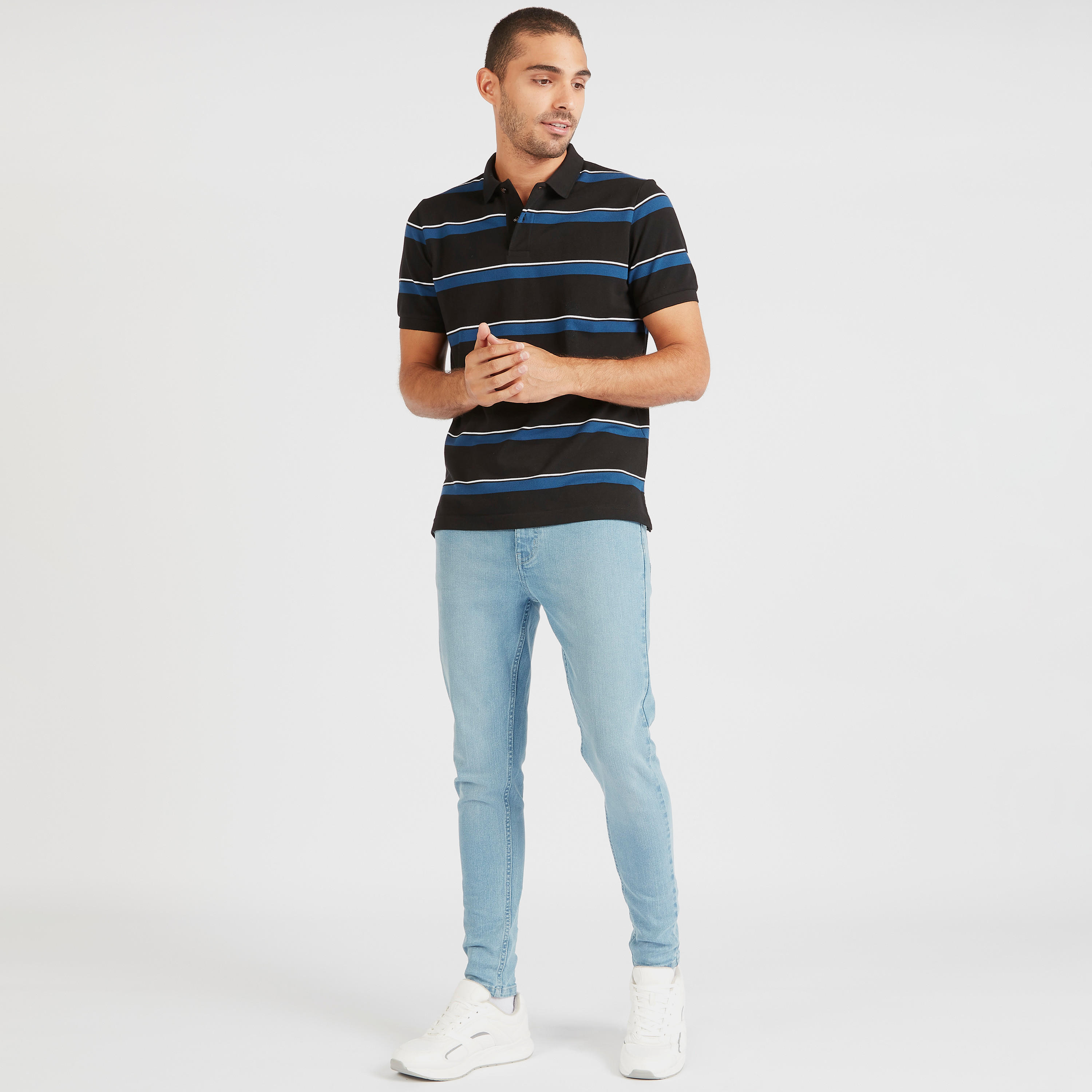 تيشيرت بولو مخطّط بأكمام قصيرة-men-clothing-tshirtsandpolos-polos-image-2