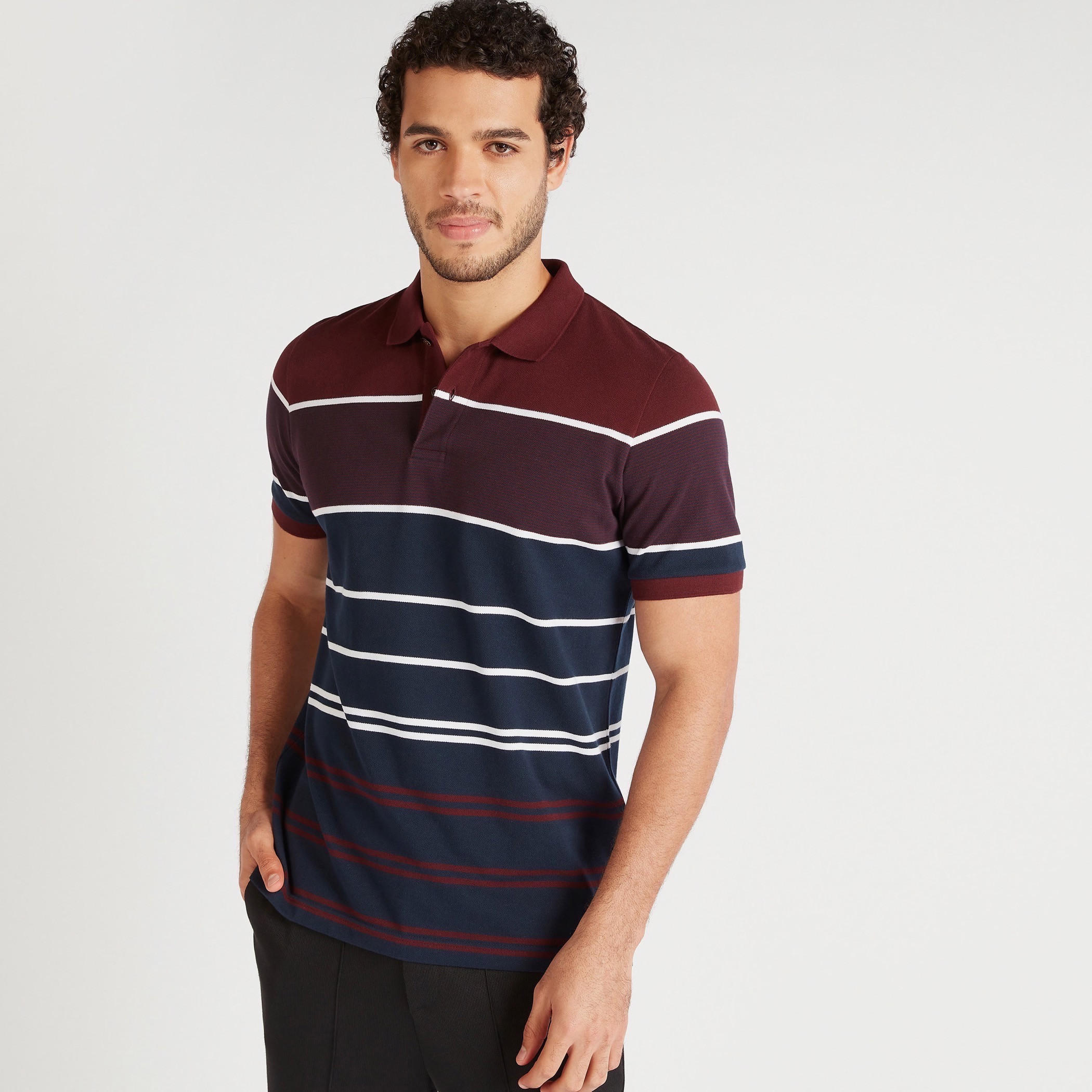 تيشيرت بولو مخطّط بأكمام قصيرة-men-clothing-tshirtsandpolos-polos-image-6
