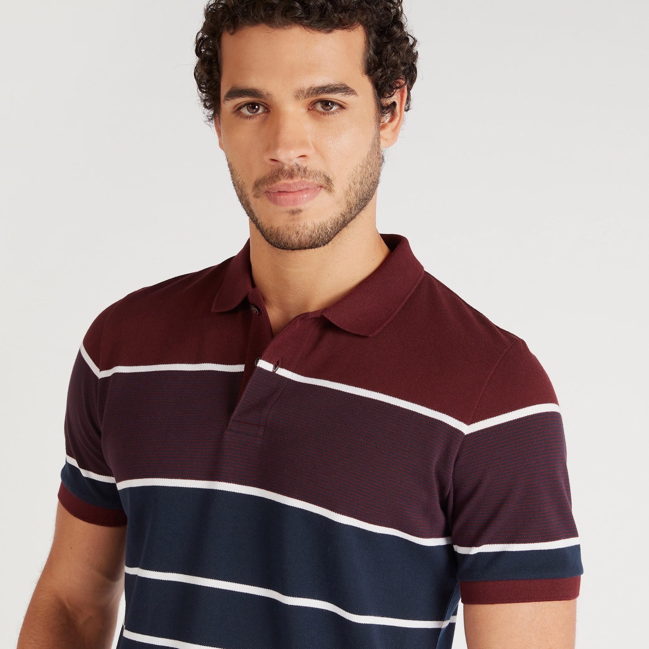 تيشيرت بولو مخطّط بأكمام قصيرة-men-clothing-tshirtsandpolos-polos-image-2