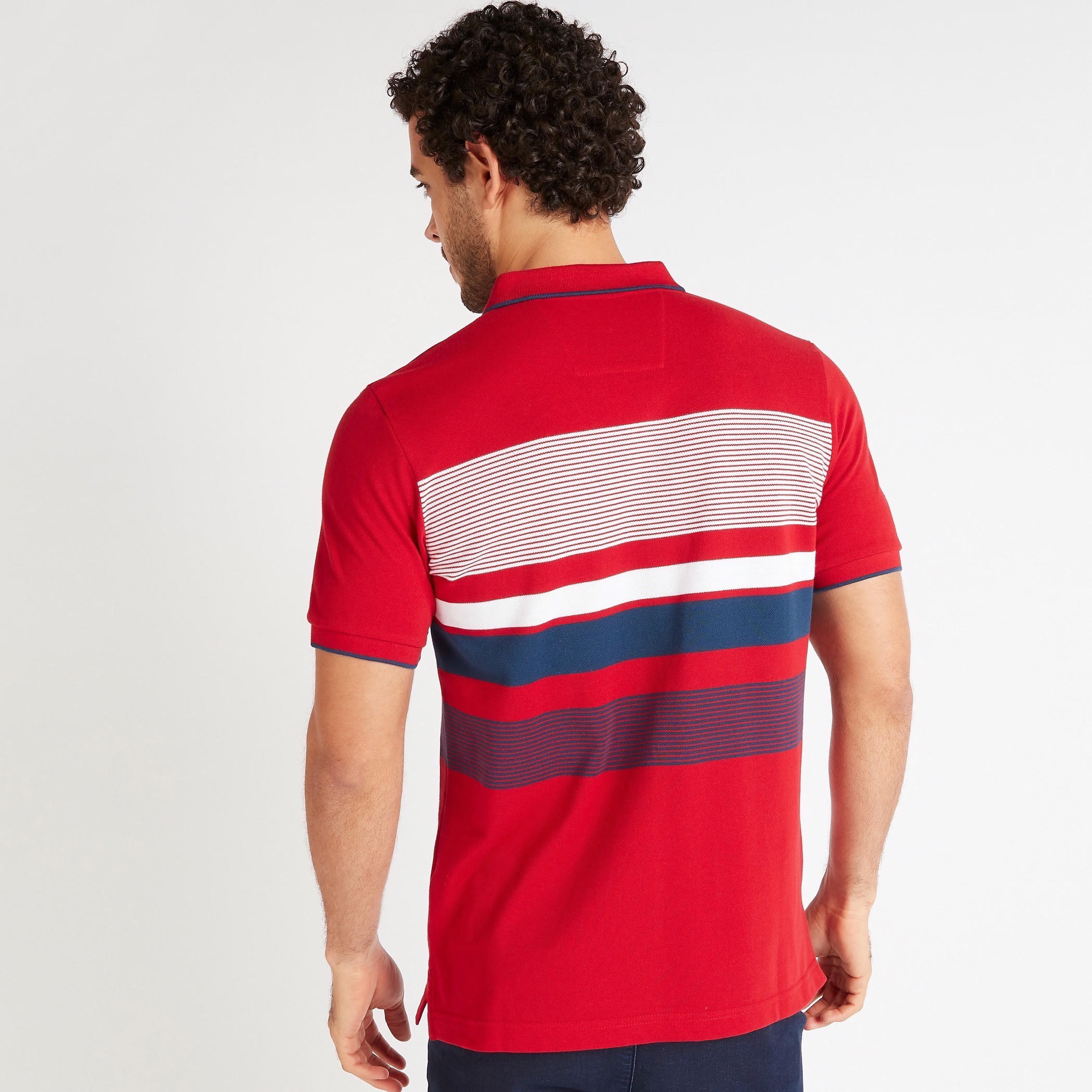 Striped Polo T-shirt with Short Sleeves-men-clothing-tshirtsandpolos-polos-image-4