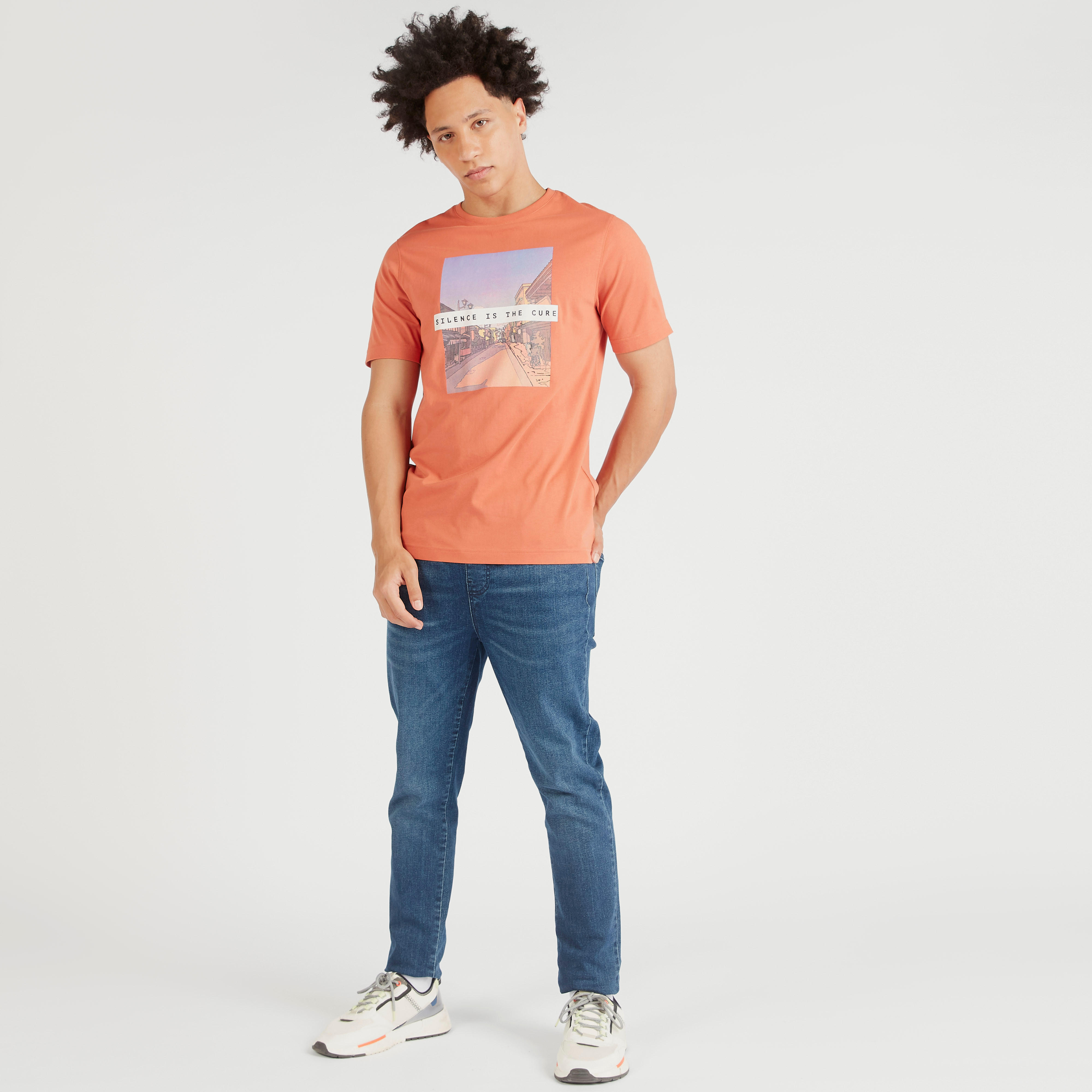 Printed Crew Neck T-shirt with Short Sleeves-men-clothing-tshirtsandpolos-tshirts-image-2