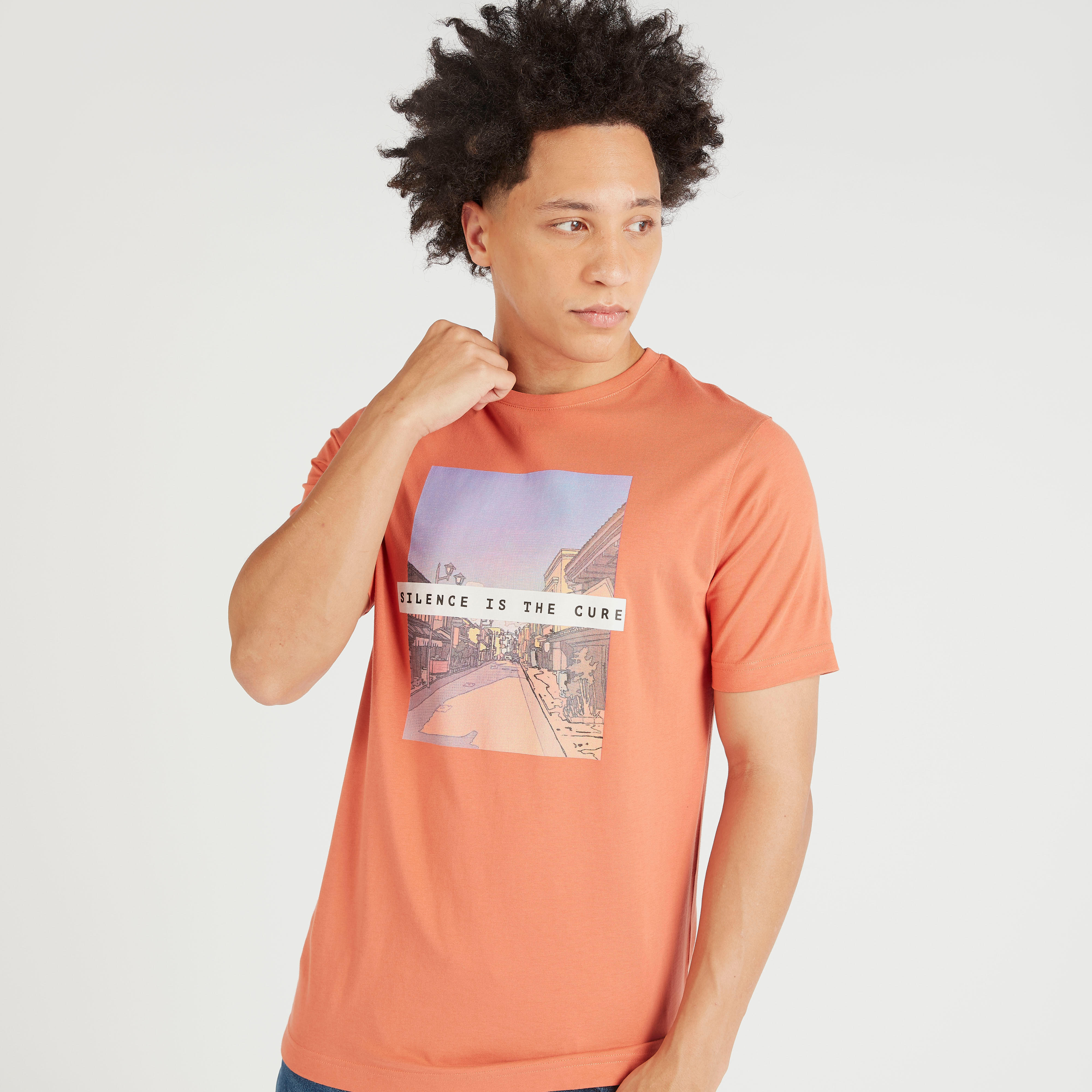 Printed Crew Neck T-shirt with Short Sleeves-men-clothing-tshirtsandpolos-tshirts-image-6