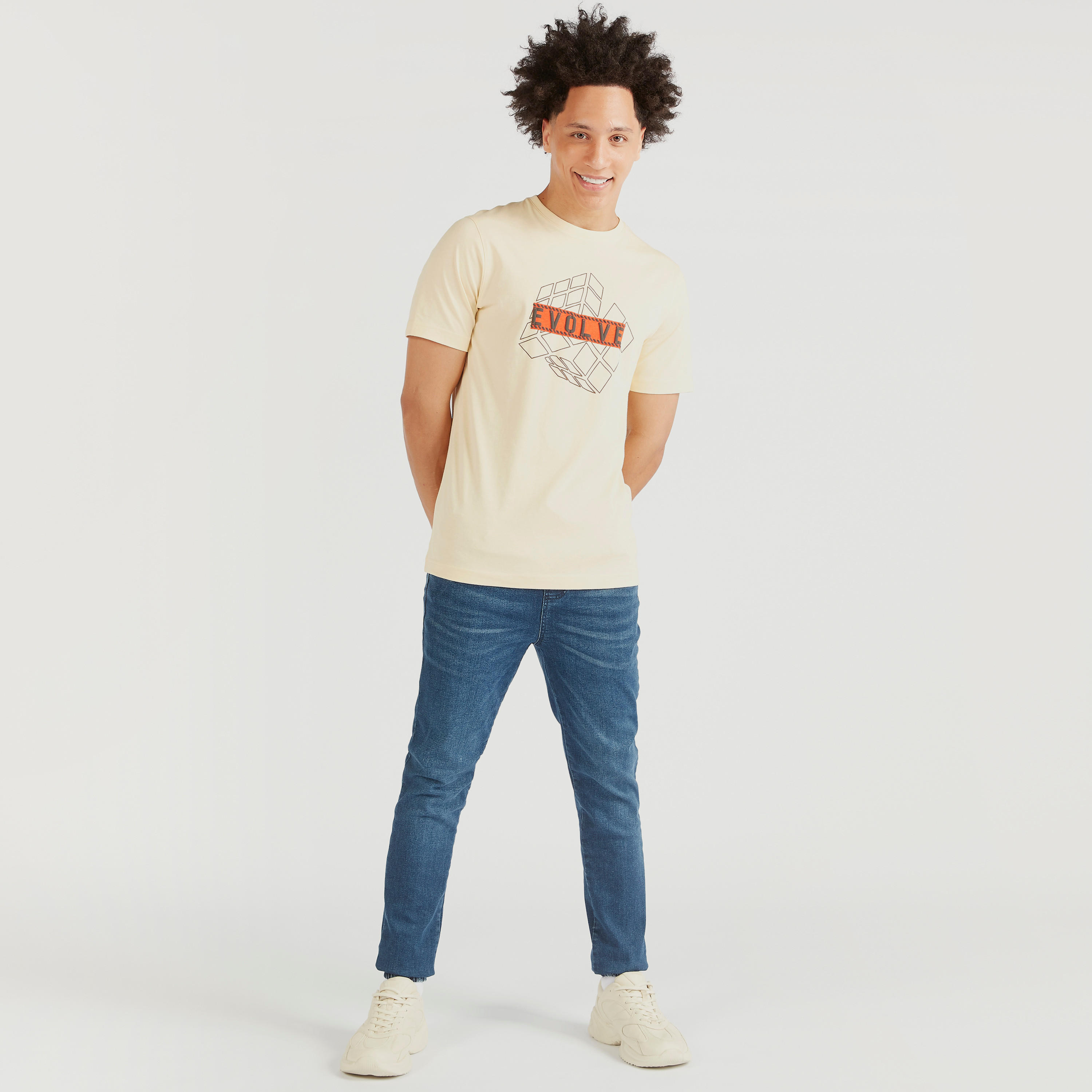 Printed Crew Neck T-shirt with Short Sleeves-men-clothing-tshirtsandpolos-tshirts-image-2