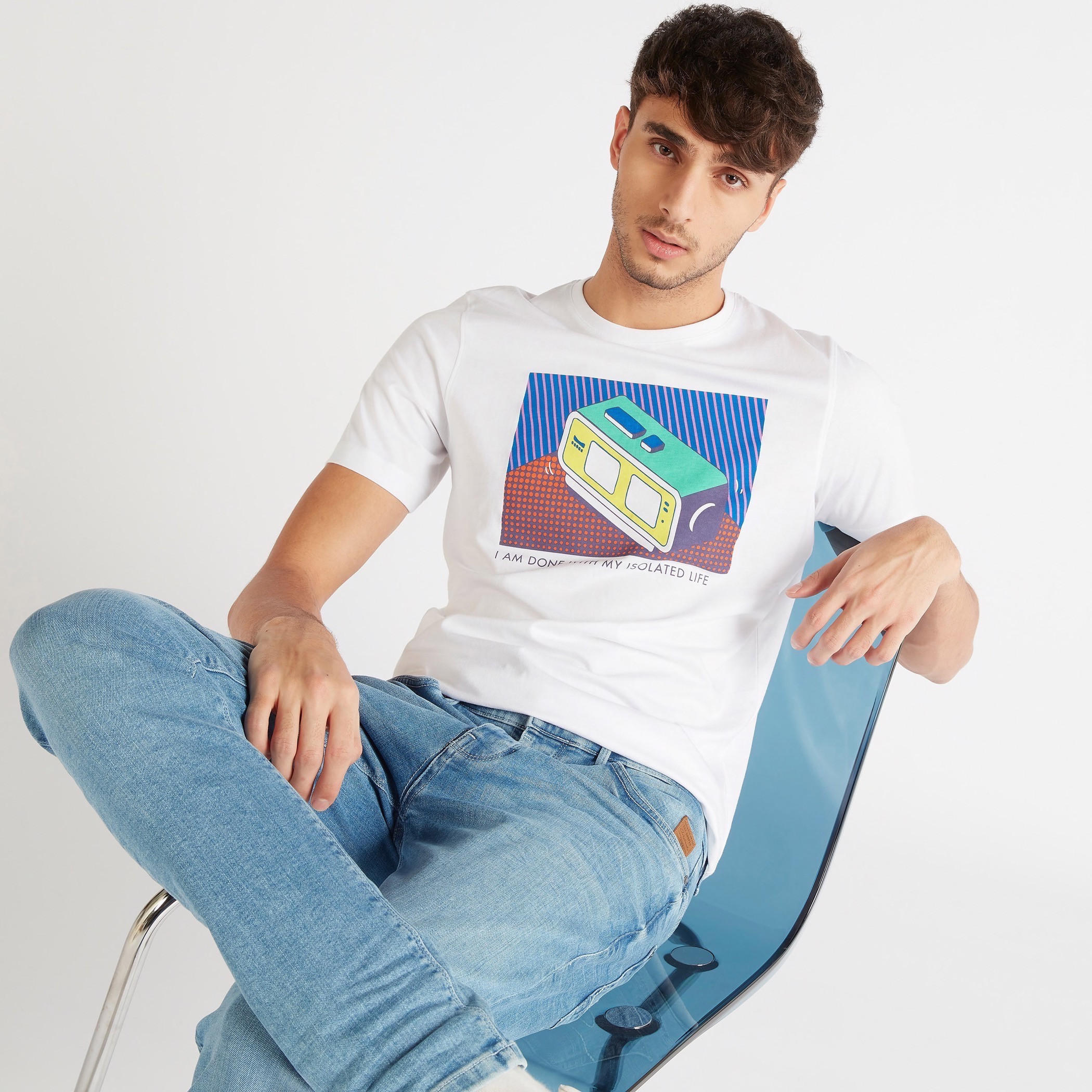 تيشيرت مستدام سليم فيت بياقة ضيّقة وأكمام قصيرة-men-clothing-tshirtsandpolos-tshirts-image-1