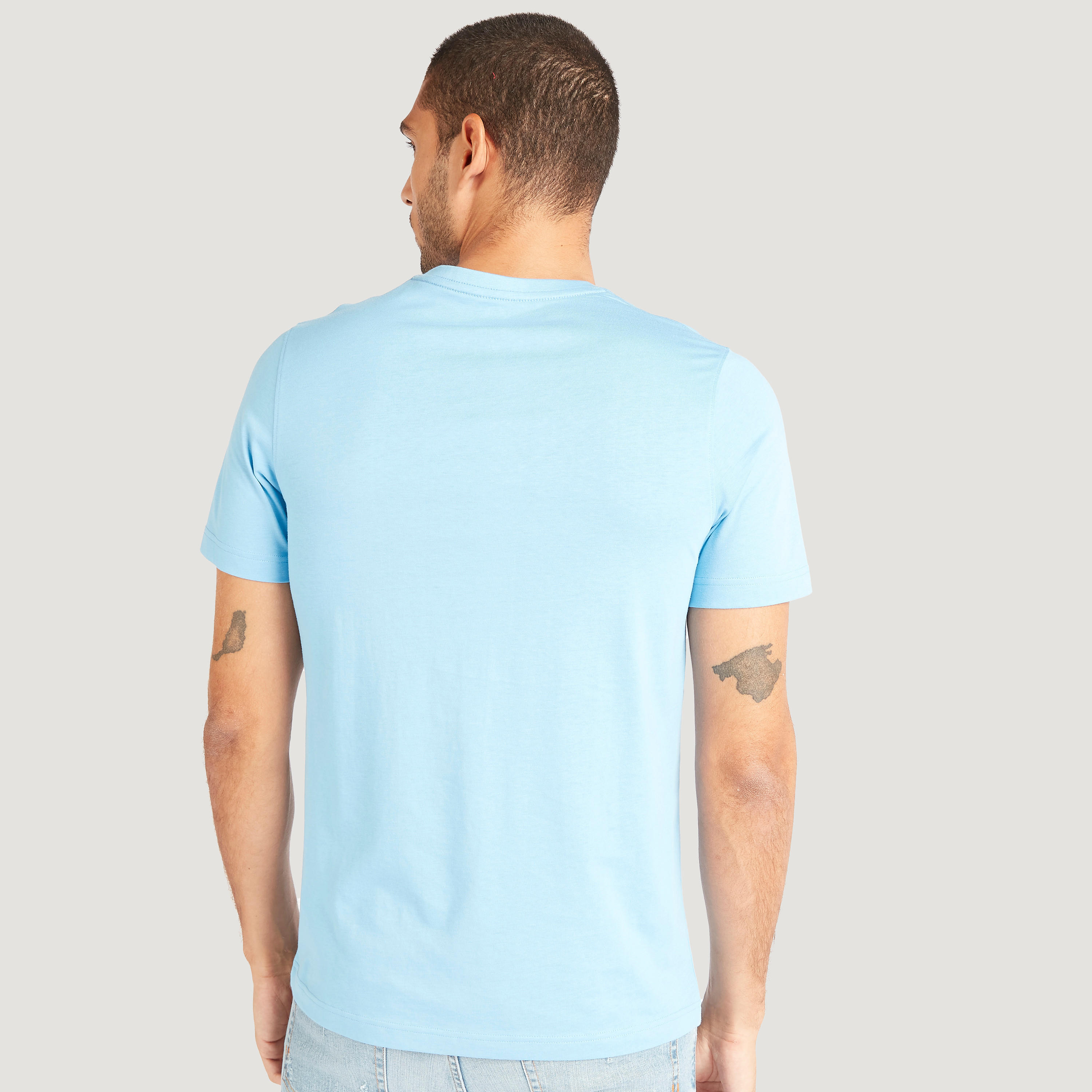 Typographic Print Crew Neck T-shirt with Short Sleeves-men-clothing-tshirtsandpolos-tshirts-image-4