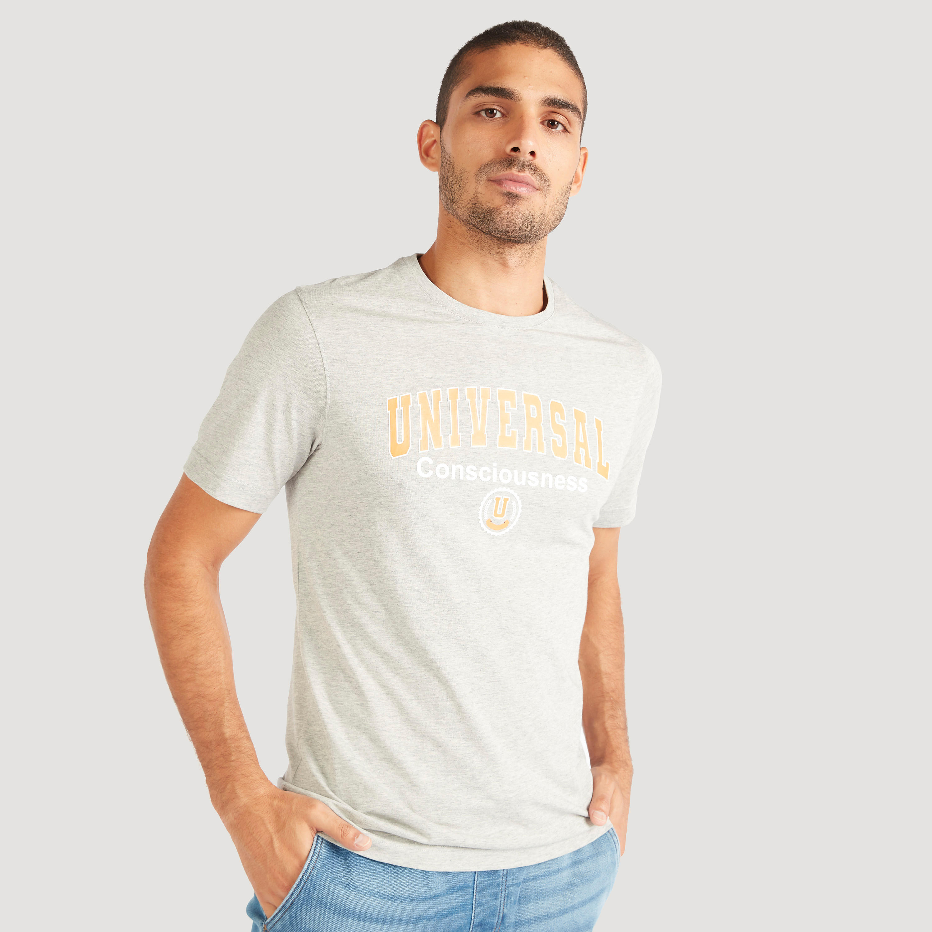 Printed Crew Neck T-shirt with Short Sleeves-men-clothing-tshirtsandpolos-tshirts-image-2