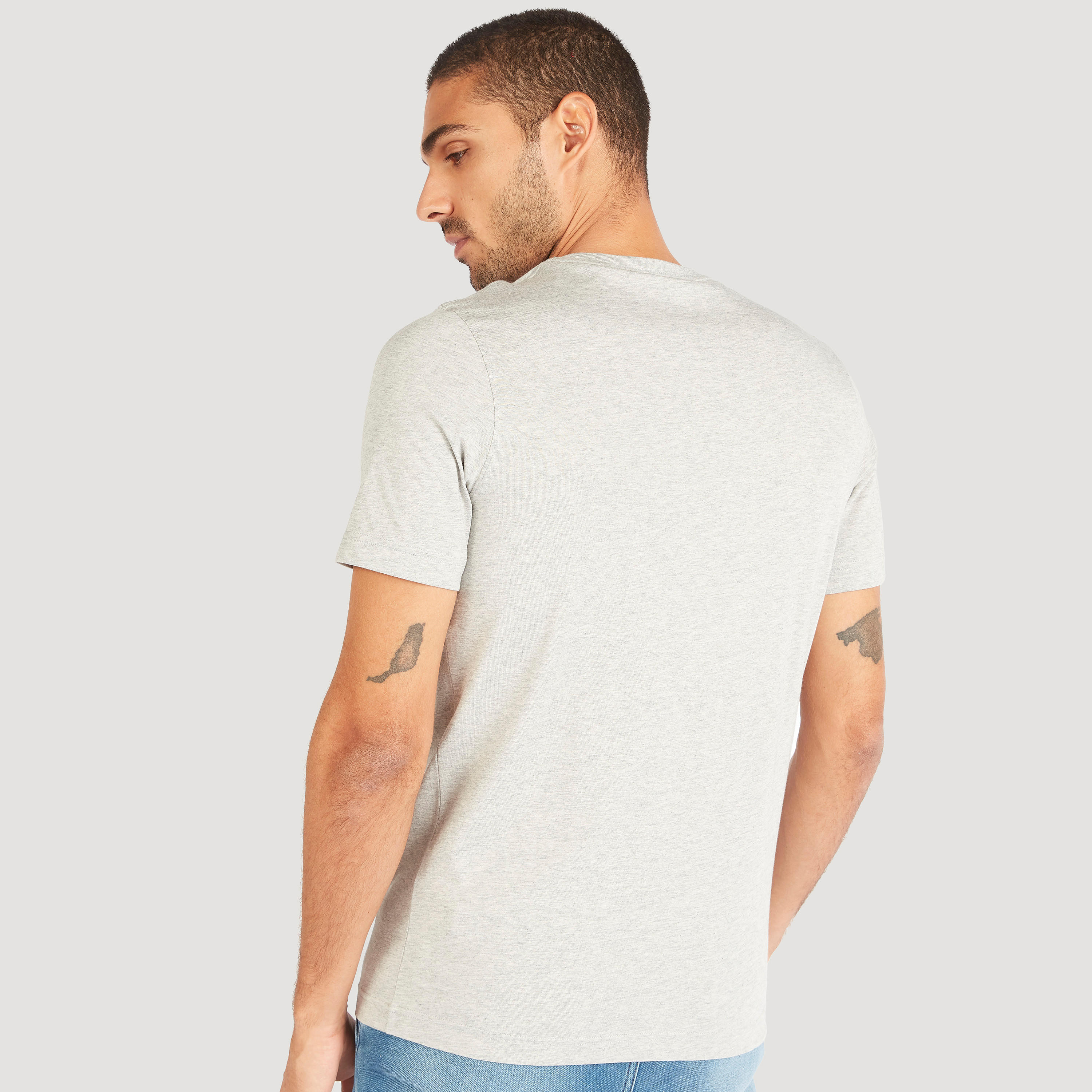 Printed Crew Neck T-shirt with Short Sleeves-men-clothing-tshirtsandpolos-tshirts-image-4