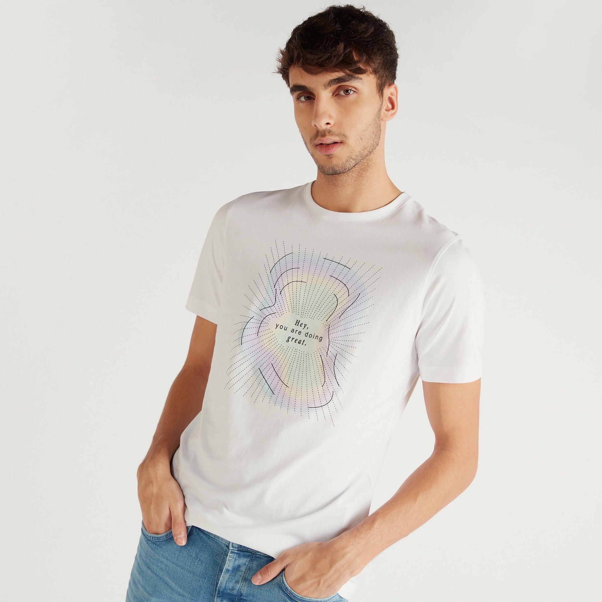 تيشيرت مستدام سليم فيت بياقة ضيّقة وأكمام قصيرة-men-clothing-tshirtsandpolos-tshirts-image-1