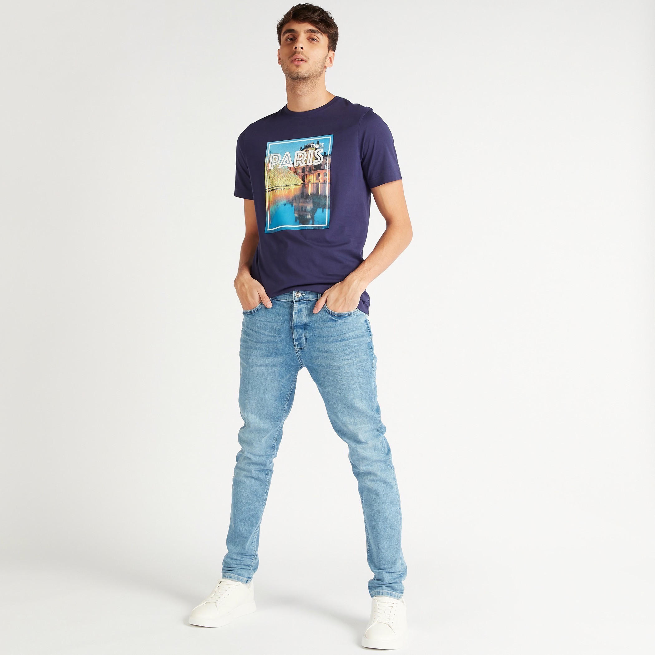 Printed Slim Fit Crew Neck T-shirt with Short Sleeves-men-clothing-tshirtsandpolos-tshirts-image-3