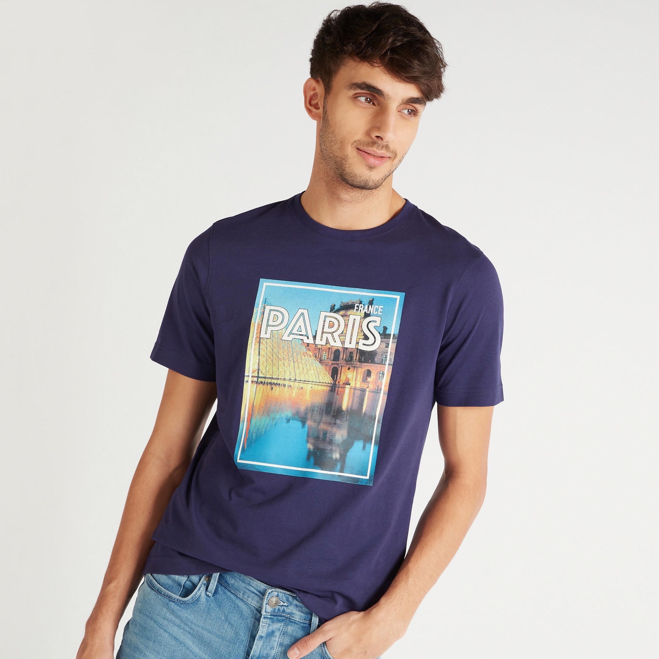 Printed Slim Fit Crew Neck T-shirt with Short Sleeves-men-clothing-tshirtsandpolos-tshirts-image-6