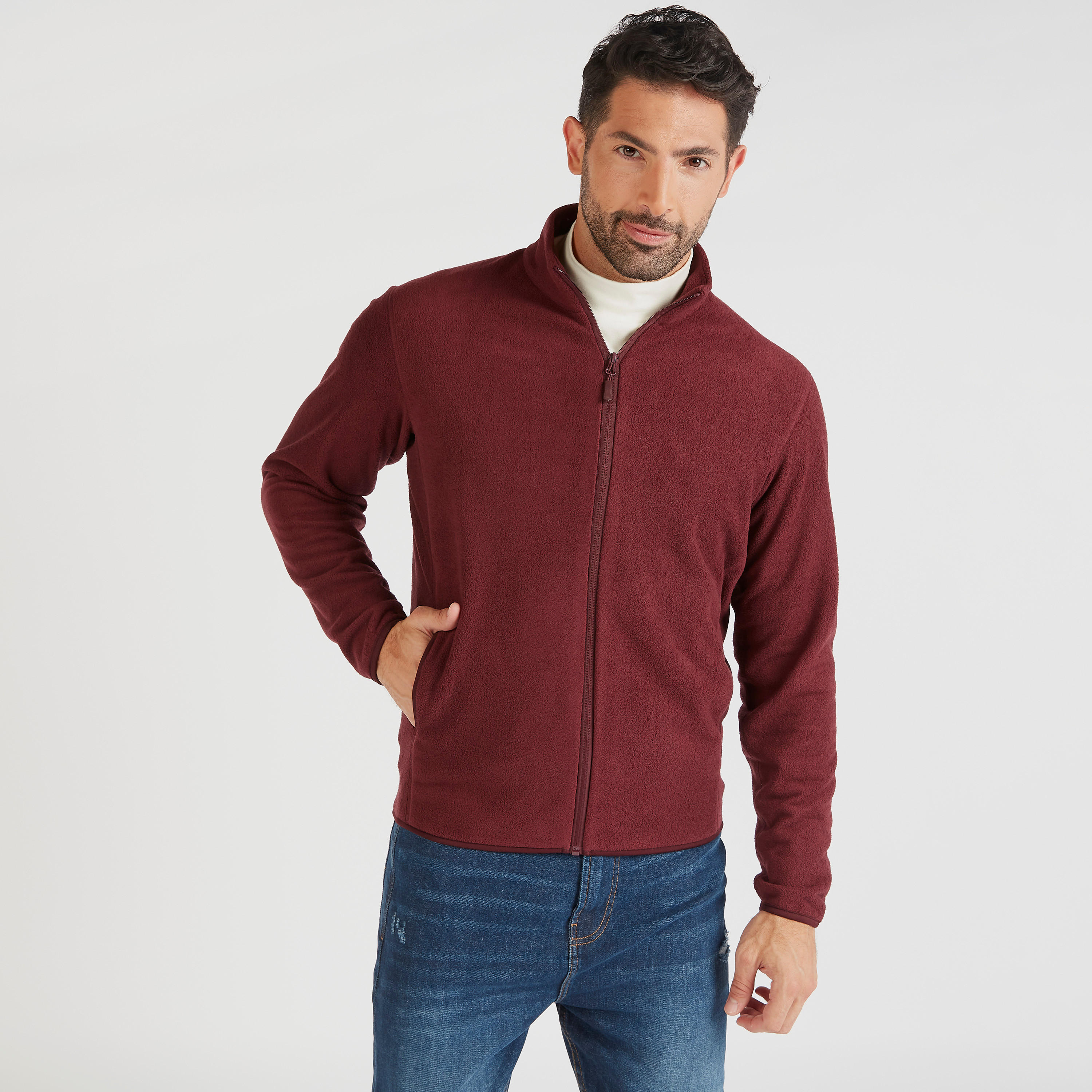 جاكيت بارز الملمس بسحّاب إغلاق وجيوب-men-clothing-jacketsandblazers-jackets-image-1