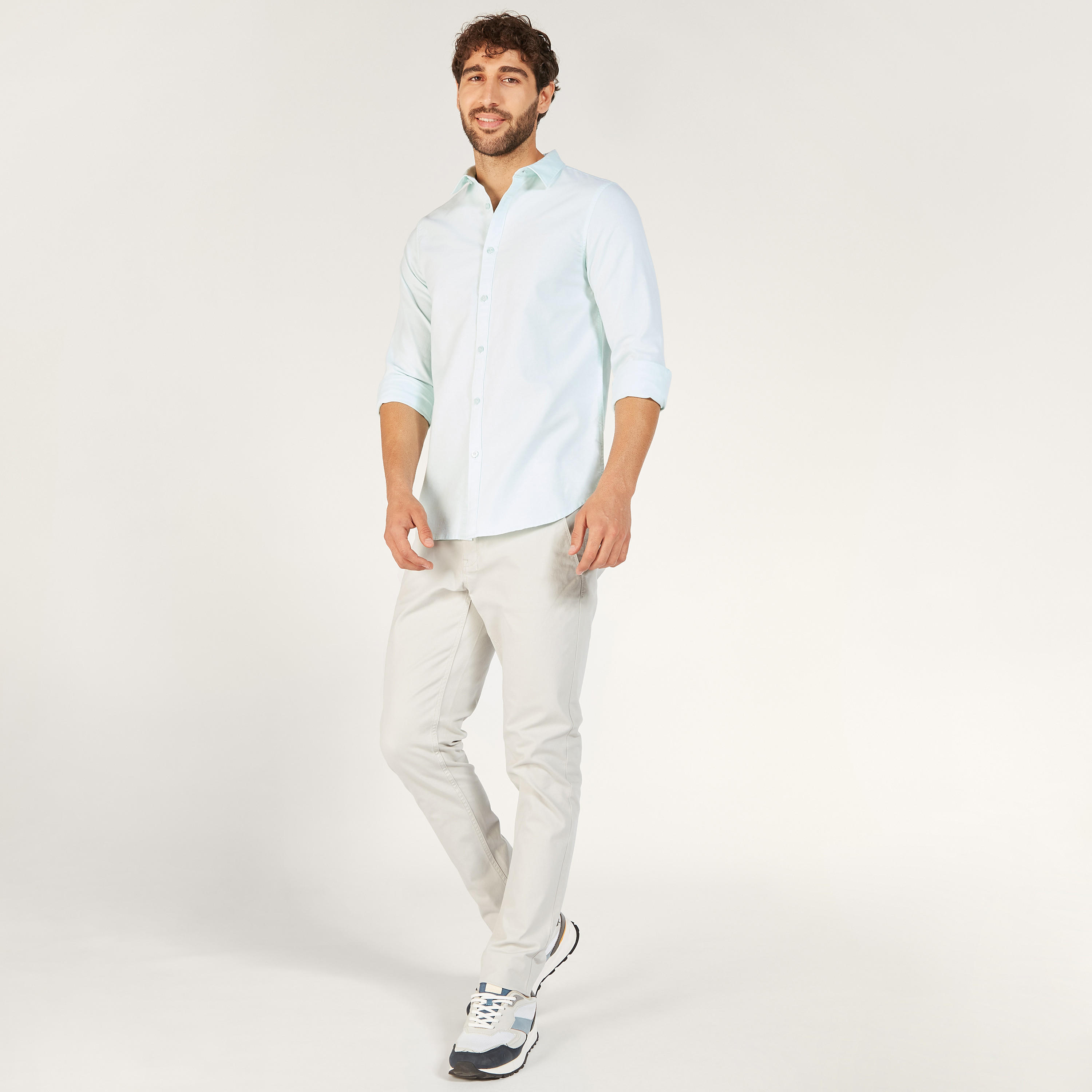 قميص سادة بأكمام طويلة وزر إغلاق-men-clothing-shirts-image-2
