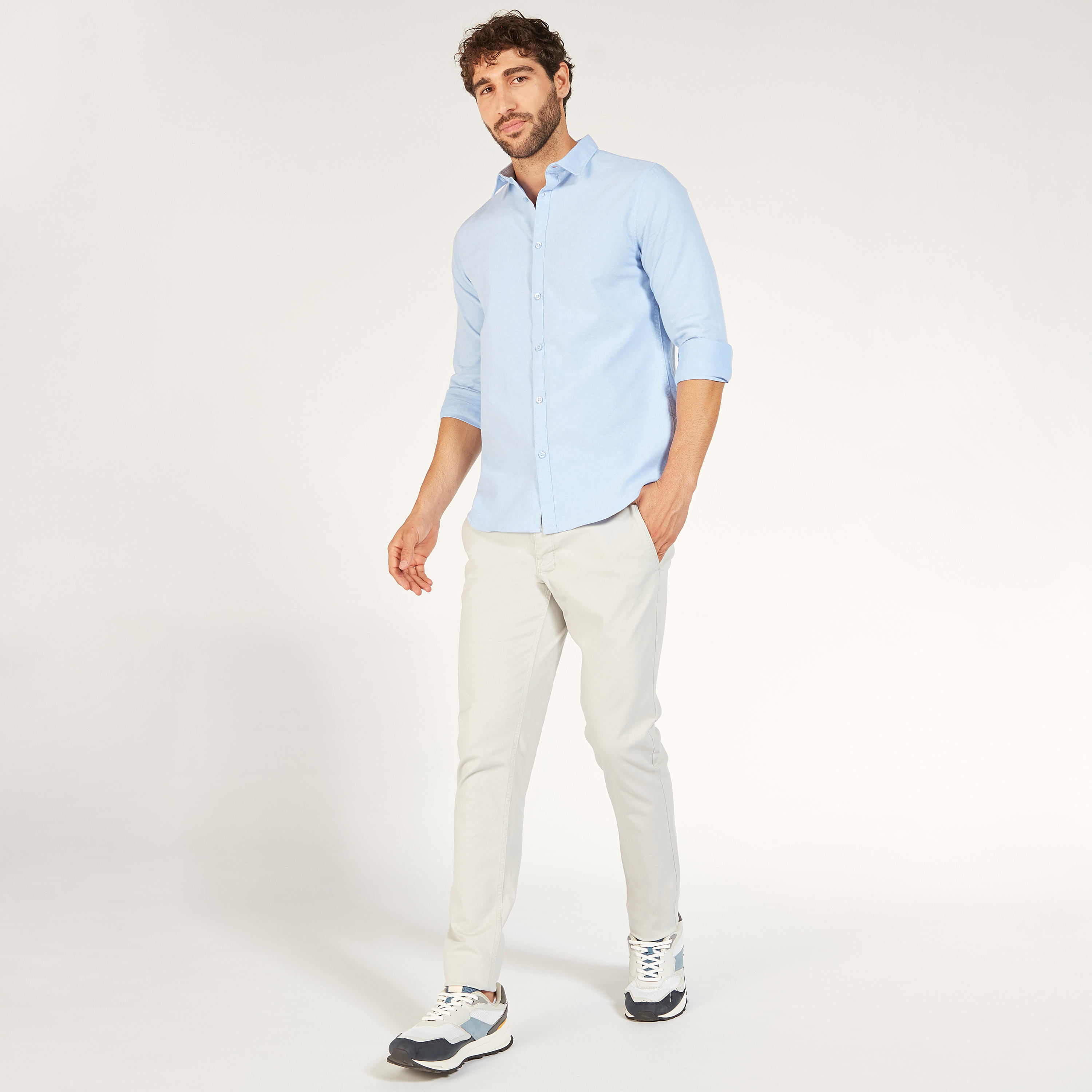 قميص سادة بأكمام طويلة وزر إغلاق-men-clothing-shirts-image-11